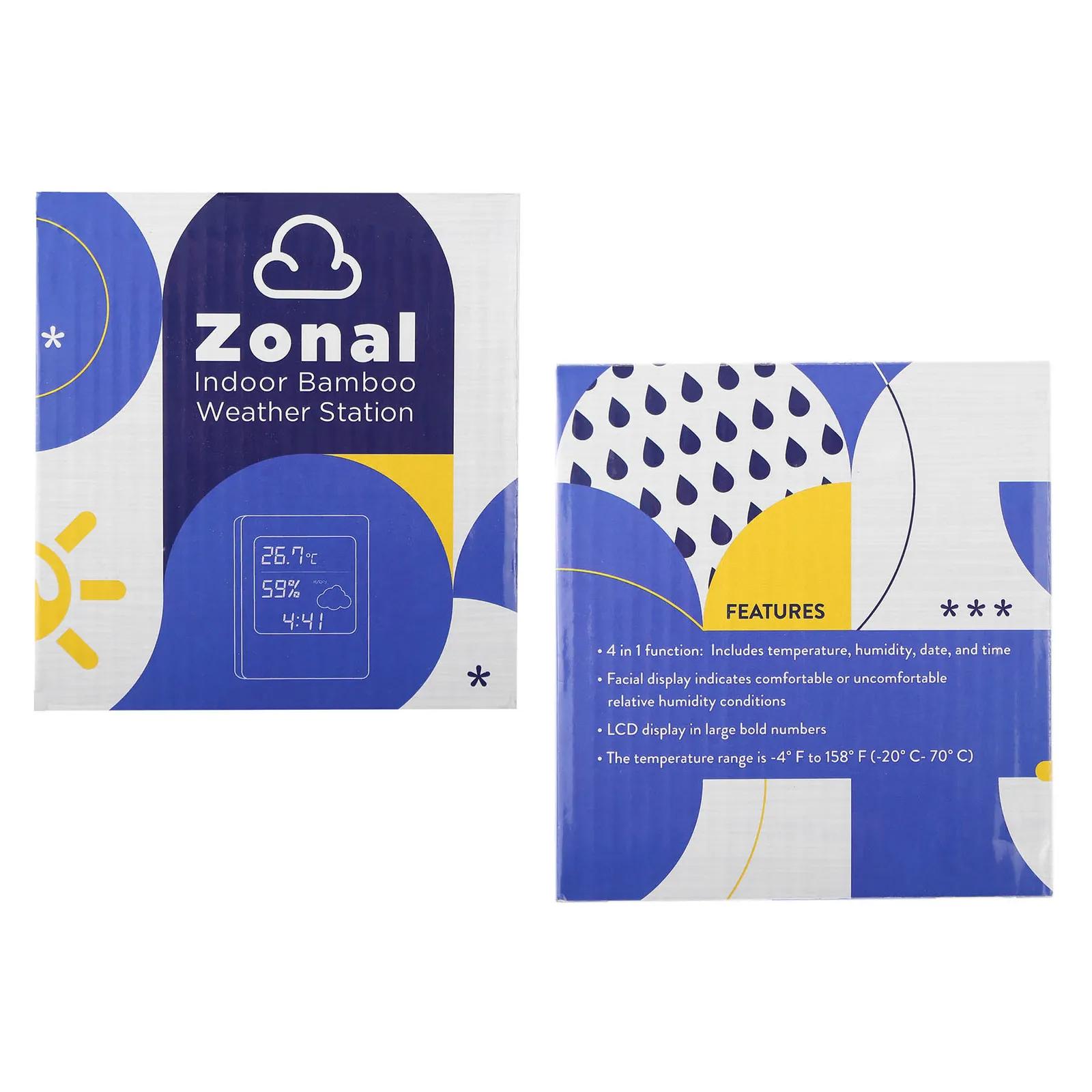 Indoor Weather Station Bamboo Temperature Humidity - product view 5