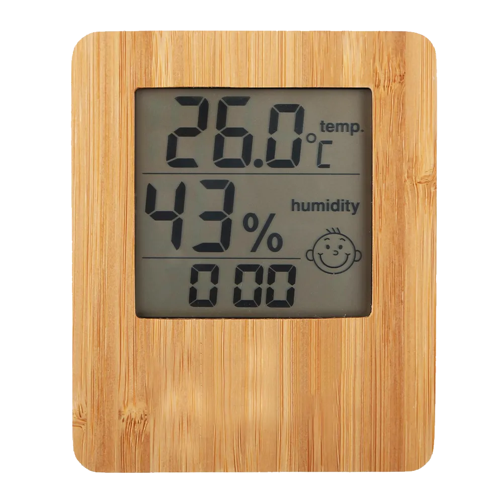 Indoor Weather Station Bamboo Temperature Humidity - blank view 8