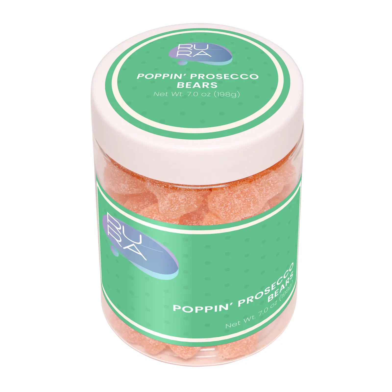 Prosecco Flavored Gummy Bears Large Jar - 7 oz - product view 2