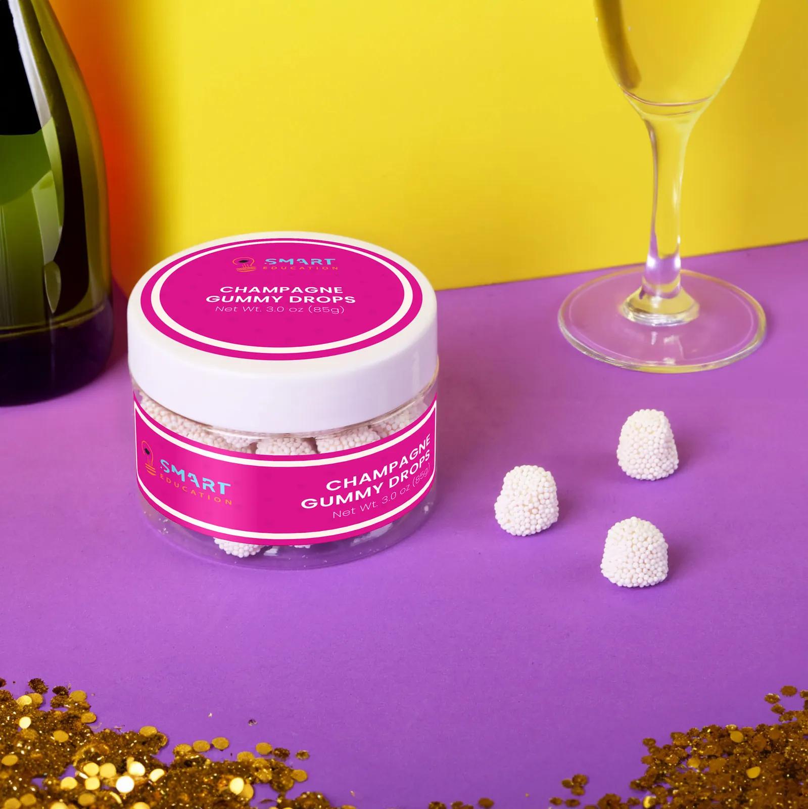 Champagne Flavored Gummy Drops Small Jar - 3 oz