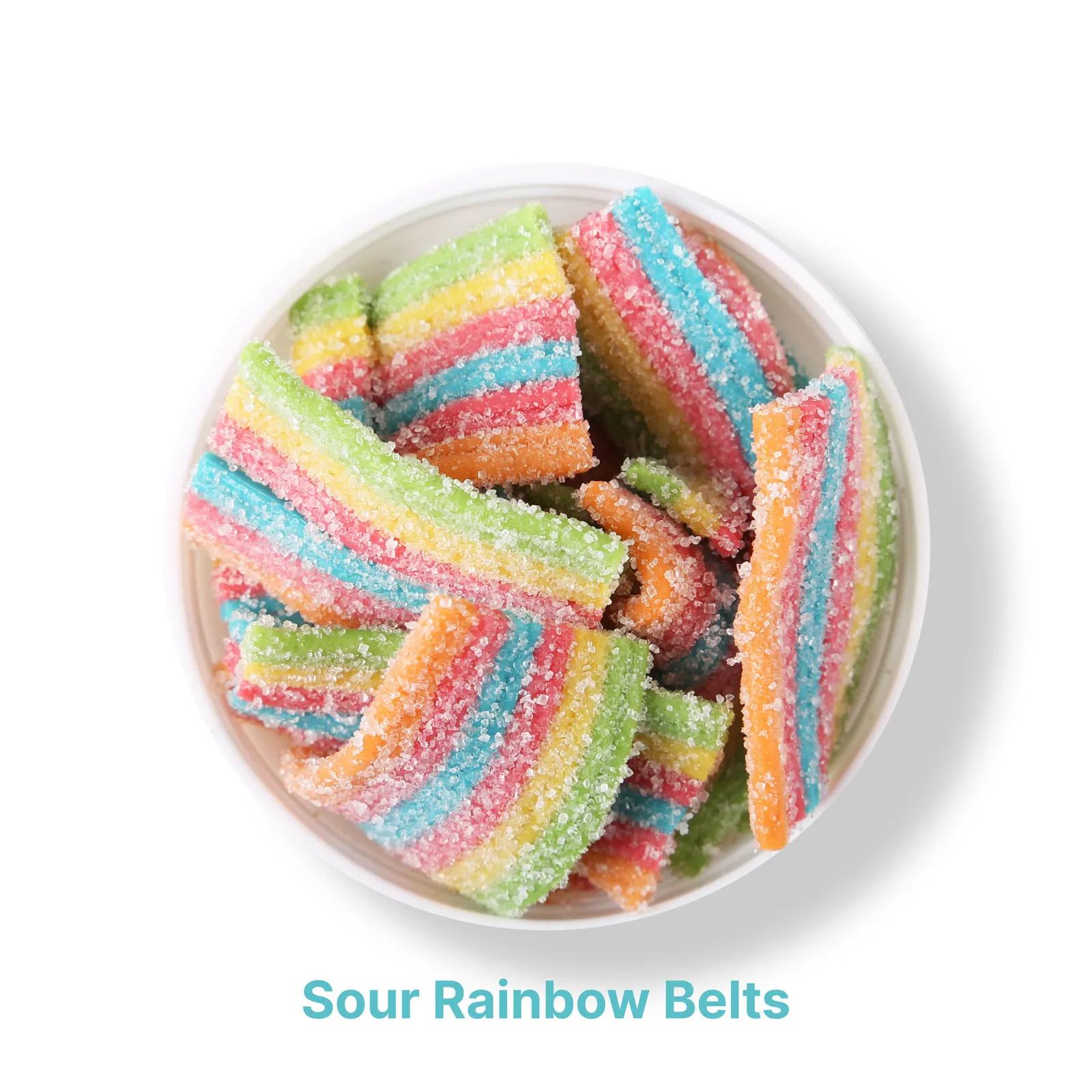 Gummy Belts Sour Rainbow Bite Sized Colorful - 1.1 oz