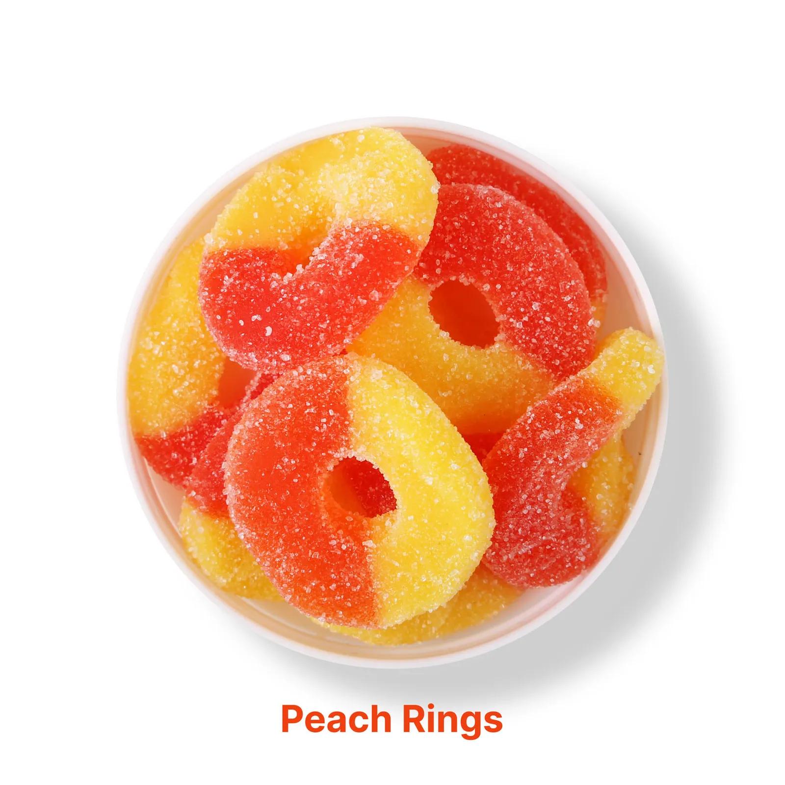 Gummy Rings Peach Flavor Orange Yellow Color - 7 oz - product view 3