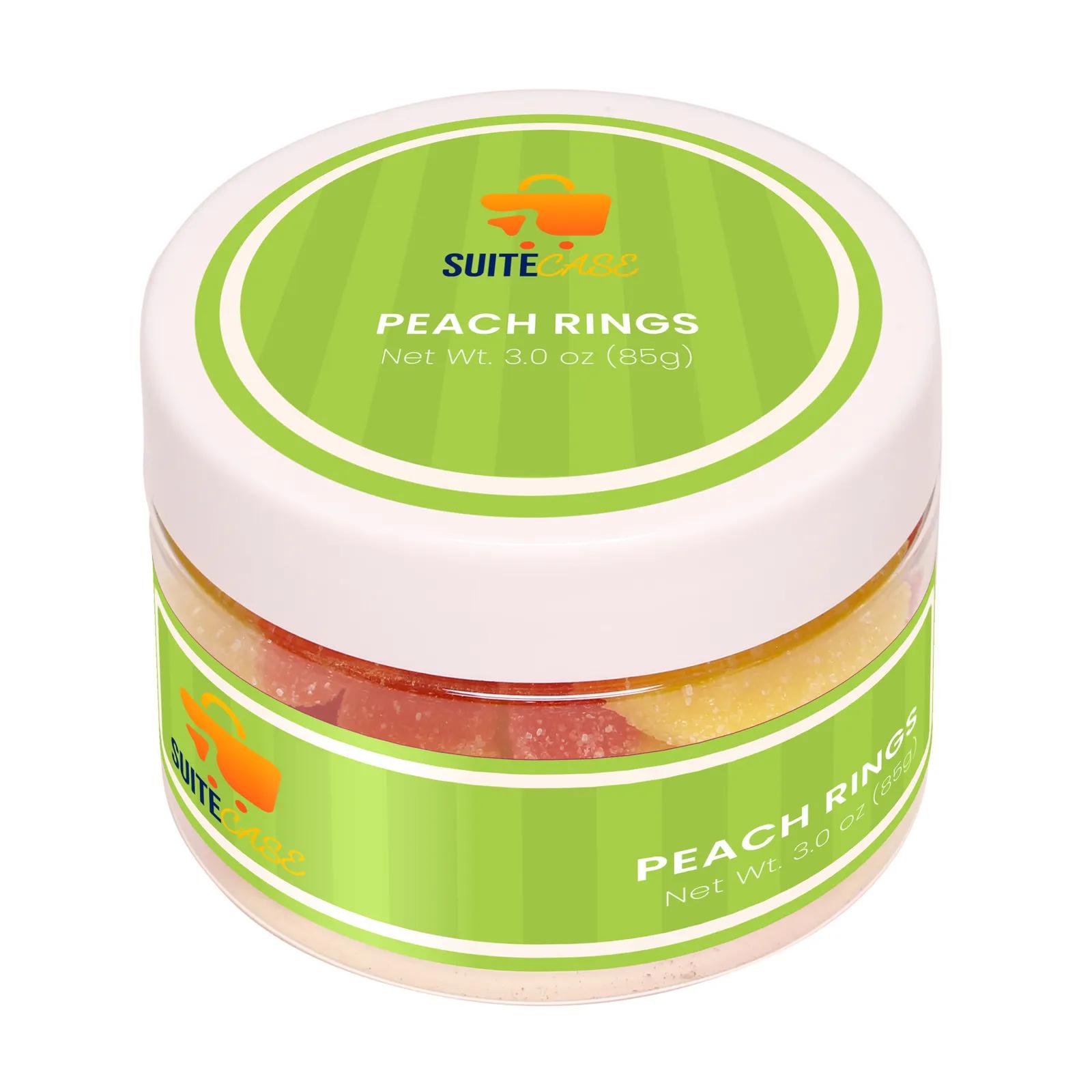 Gummy Candy Peach Rings in Reusable Jar - 3 oz - product view 2