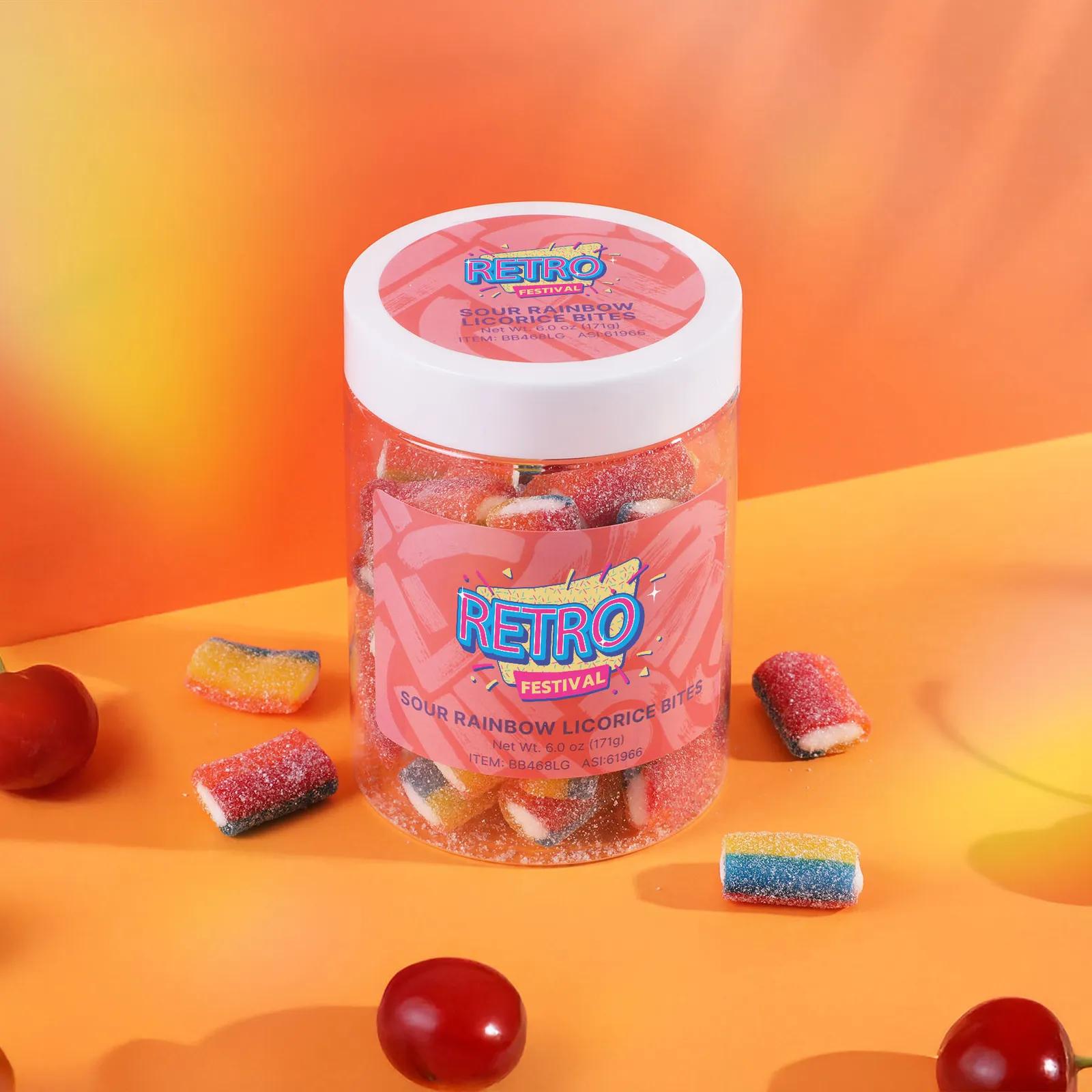 Sour Rainbow Licorice Bites Large Jar - 7 oz