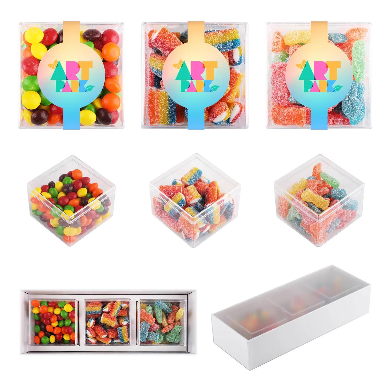 Deluxe Candy Gift Set with Clear Cubes (3 Pack) - 3.8 x 10.1 x 2.1 in