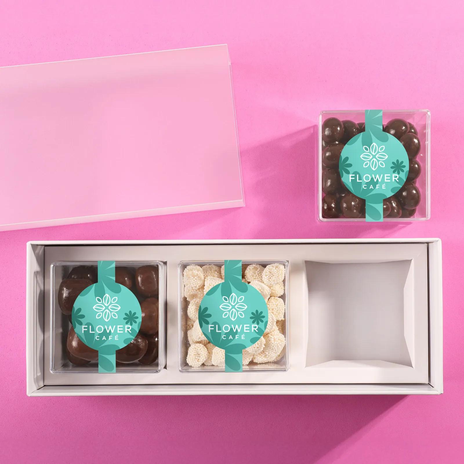 Premium Candy Gift Set with Clear Cubes (3 Pack) - 3.8 x 10.1 x 2.1 in - product view 3