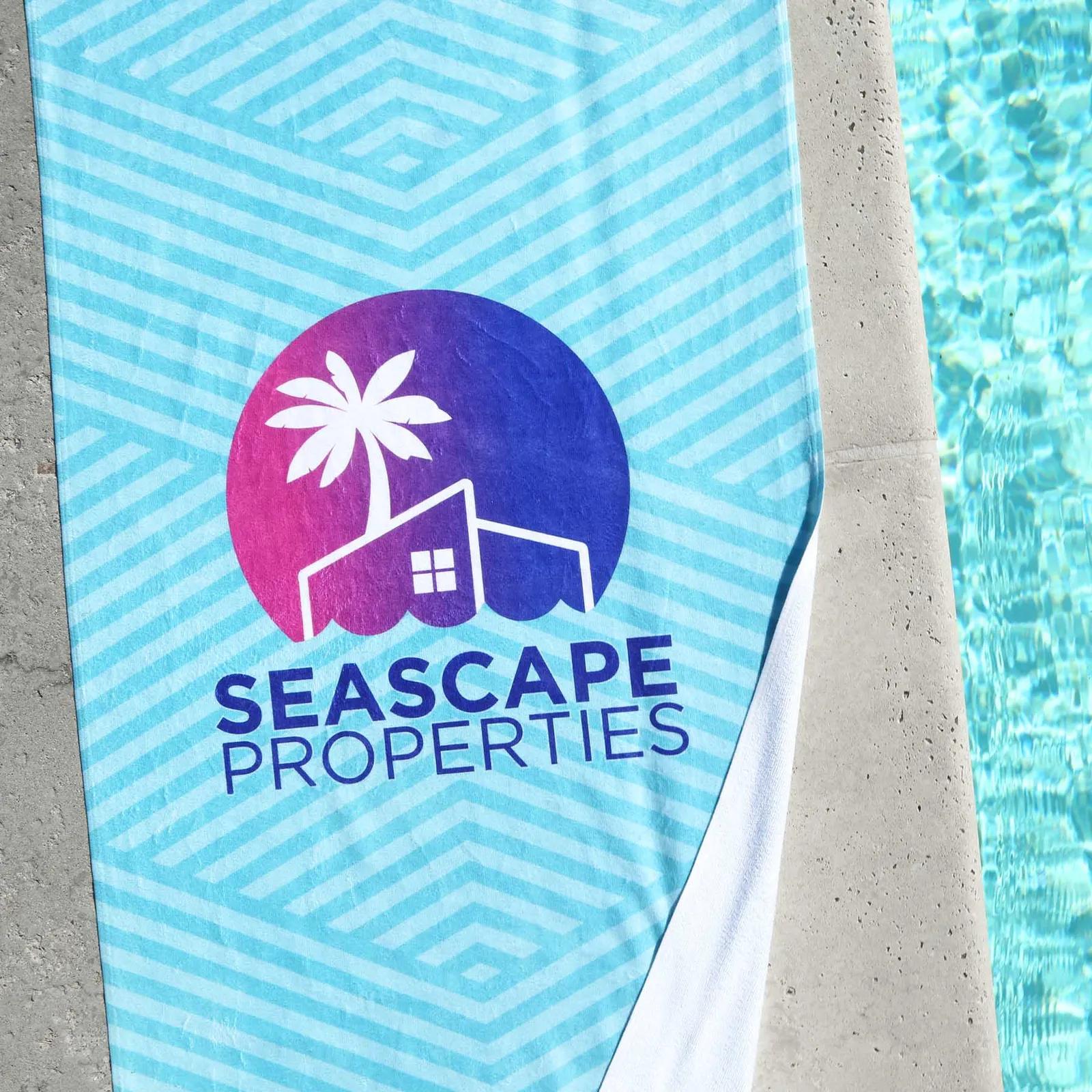 Beach Towel with Sublimation Print - 30 x 60 in - product view 3