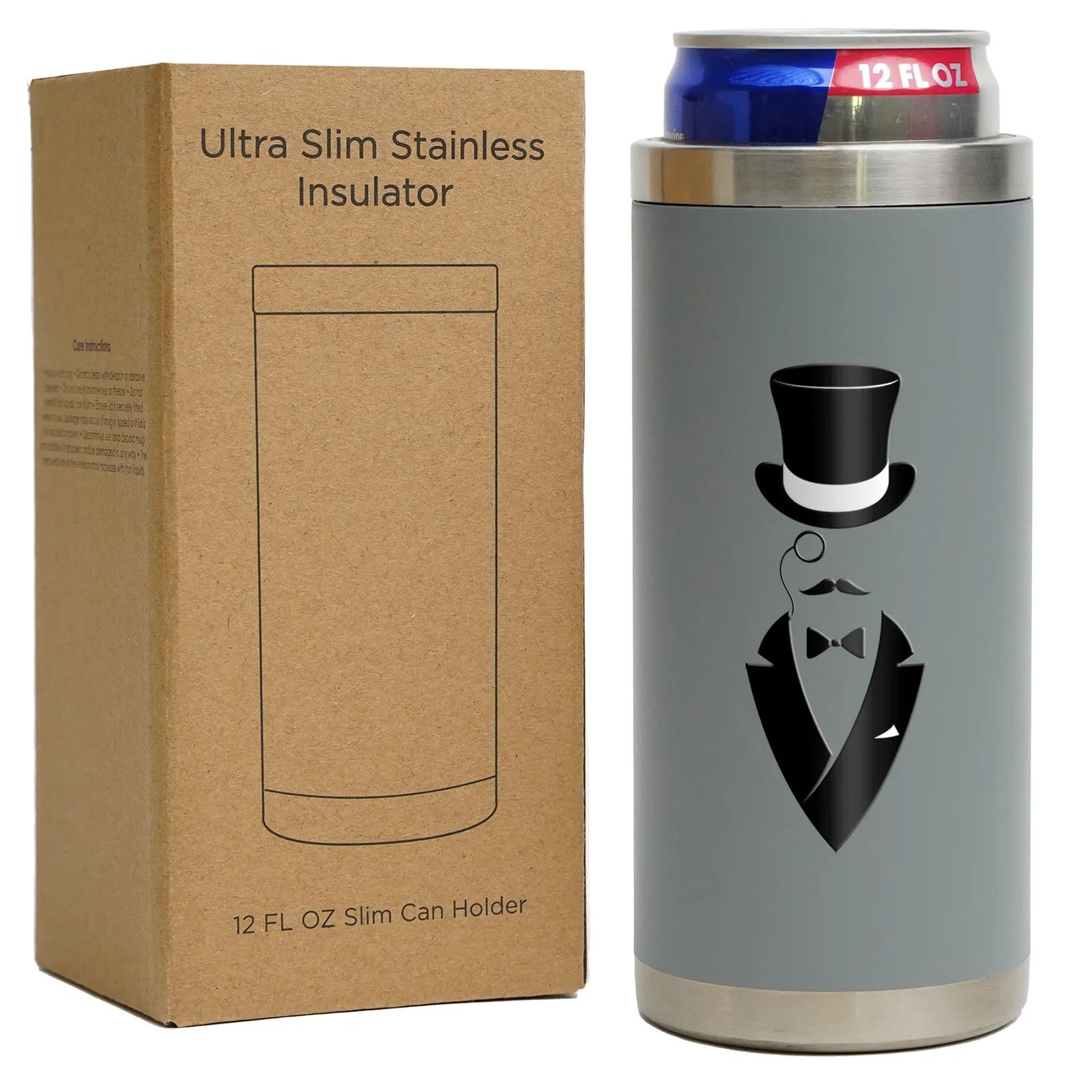 Stainless Steel Can Insulator Ultra Slim - 12 oz - product view 5