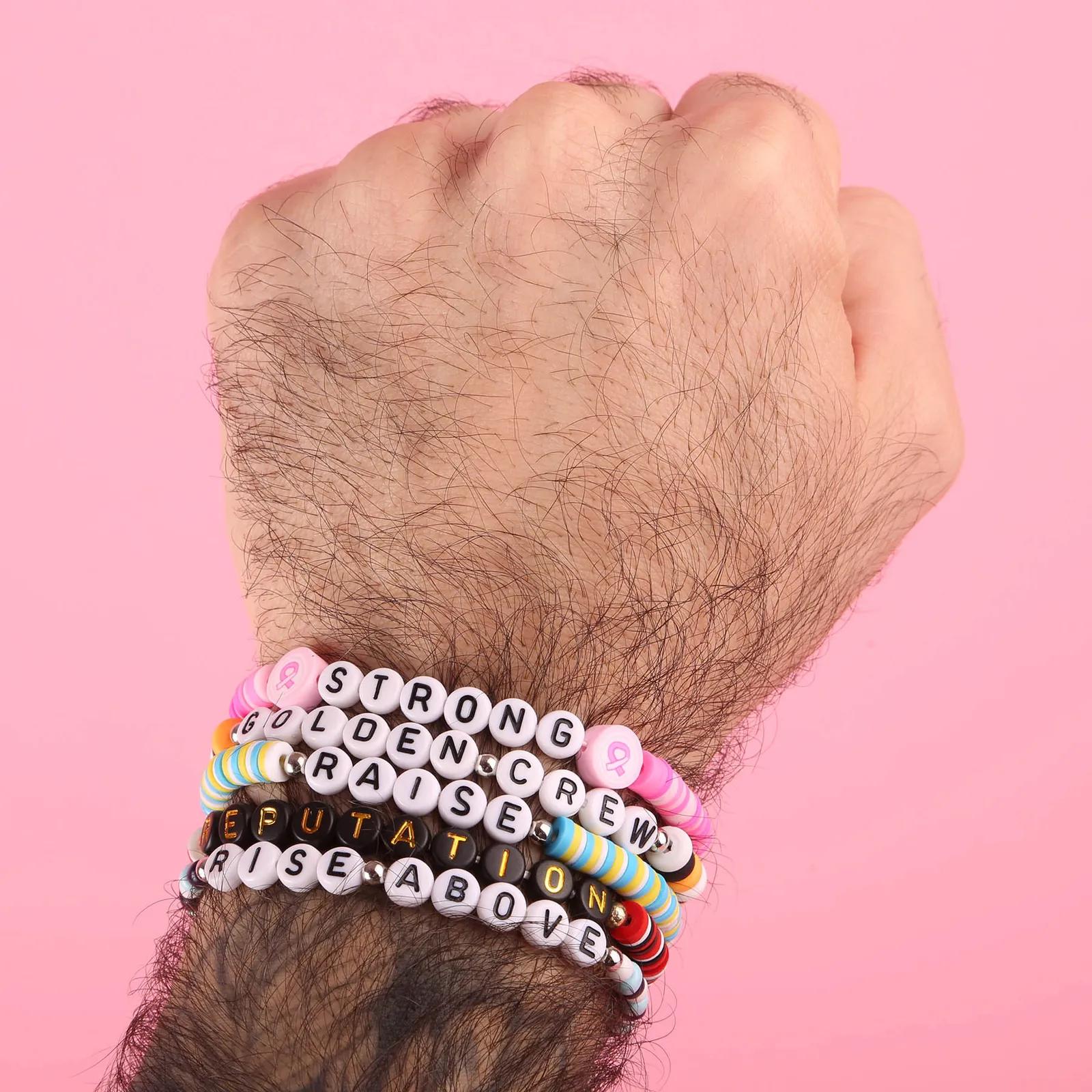 Custom Beaded Friendship Bracelet Adult - 7.5 in - product view 9