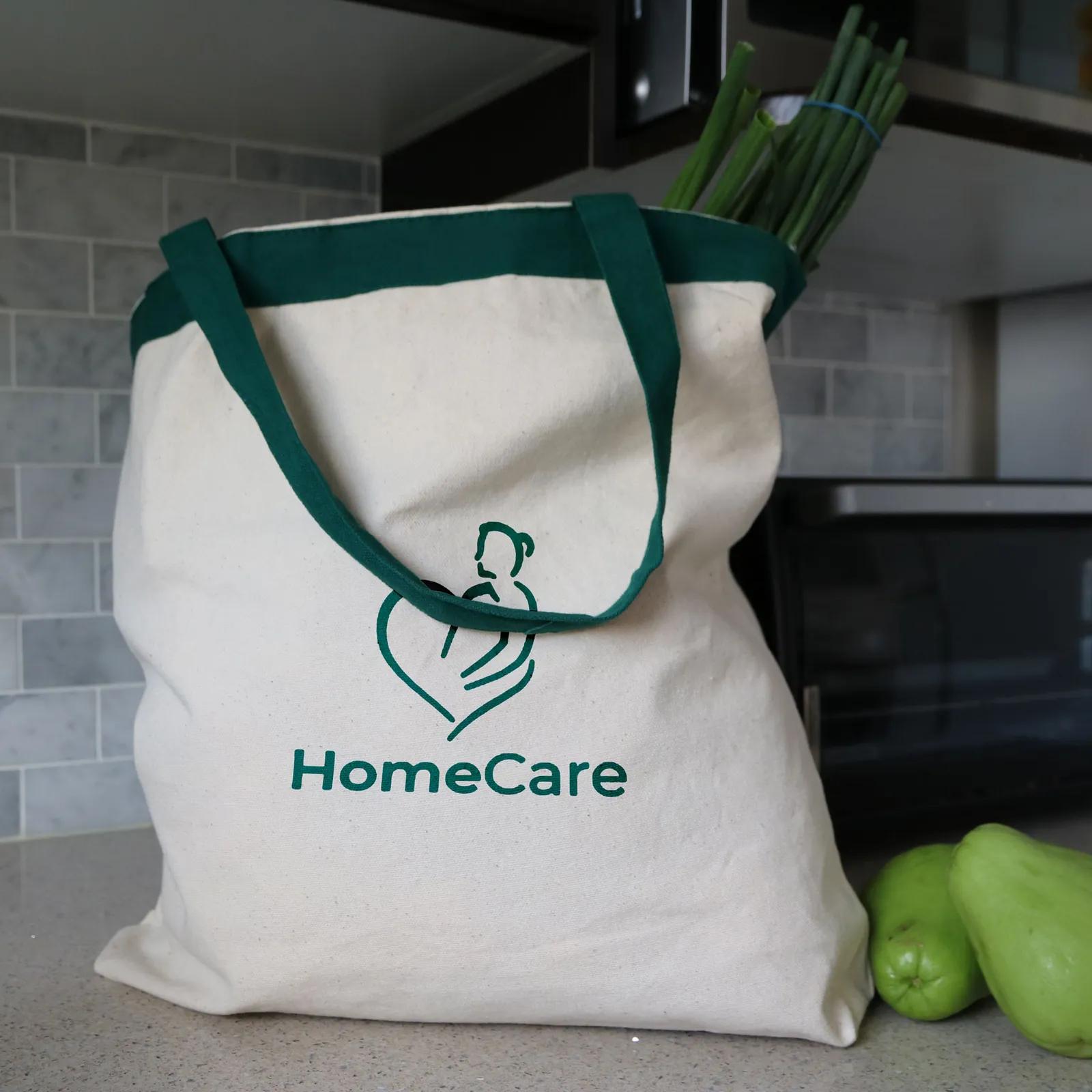 Custom Printed Cotton Canvas Tote Bag - 17.5 x 16 in