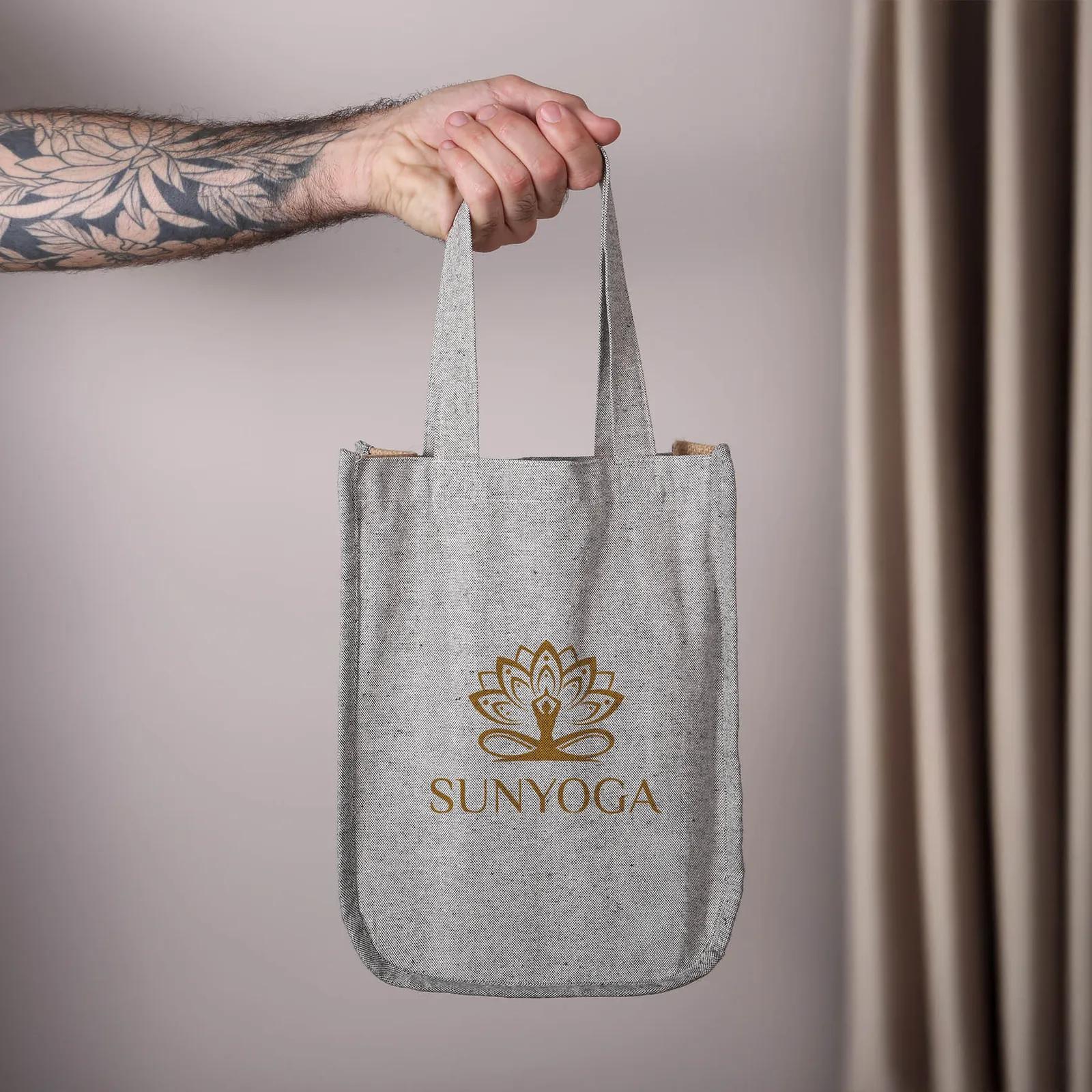 Custom Printed Cotton and Jute Fashion Tote Bag - product view 3