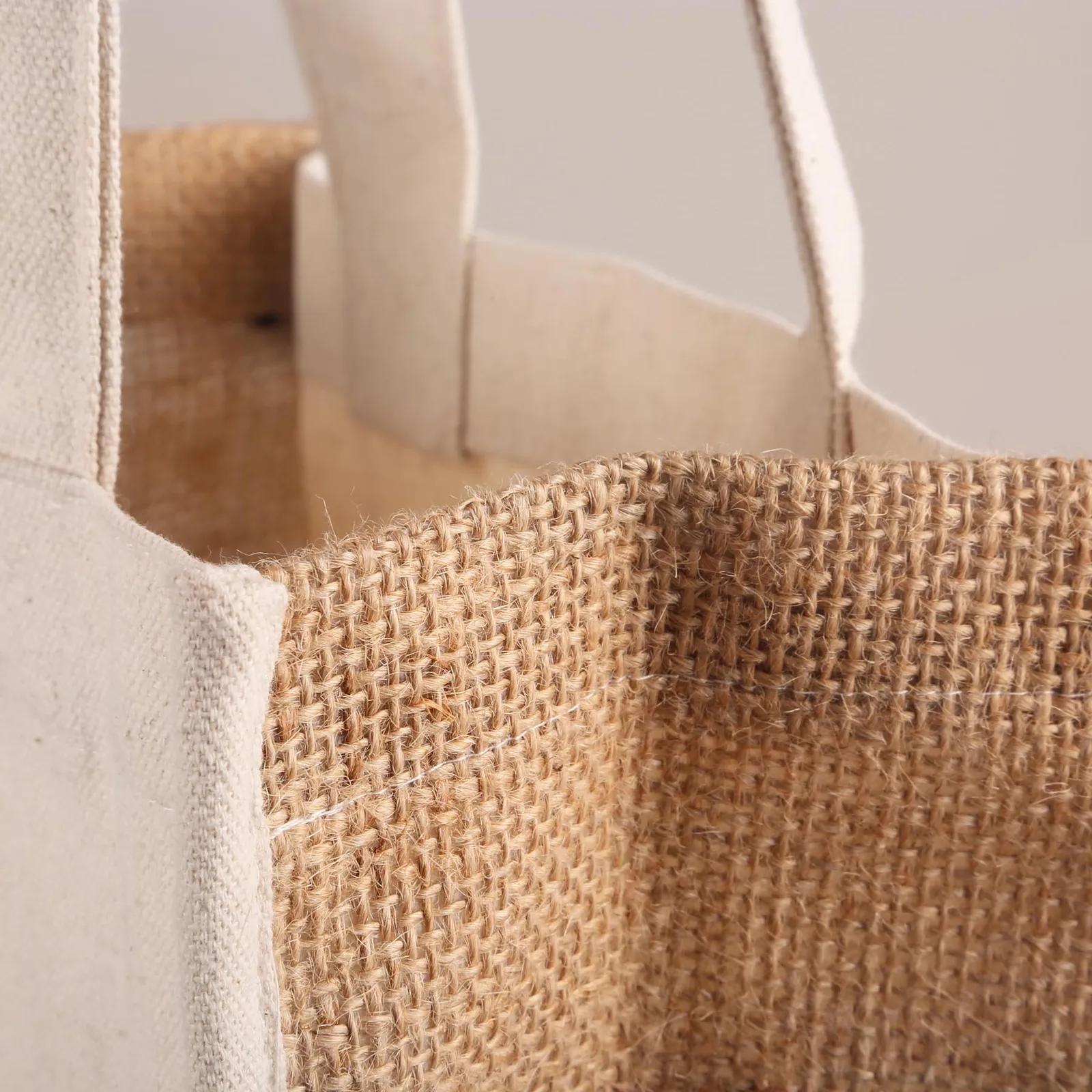 Custom Printed Cotton and Jute Fashion Tote Bag - product view 4
