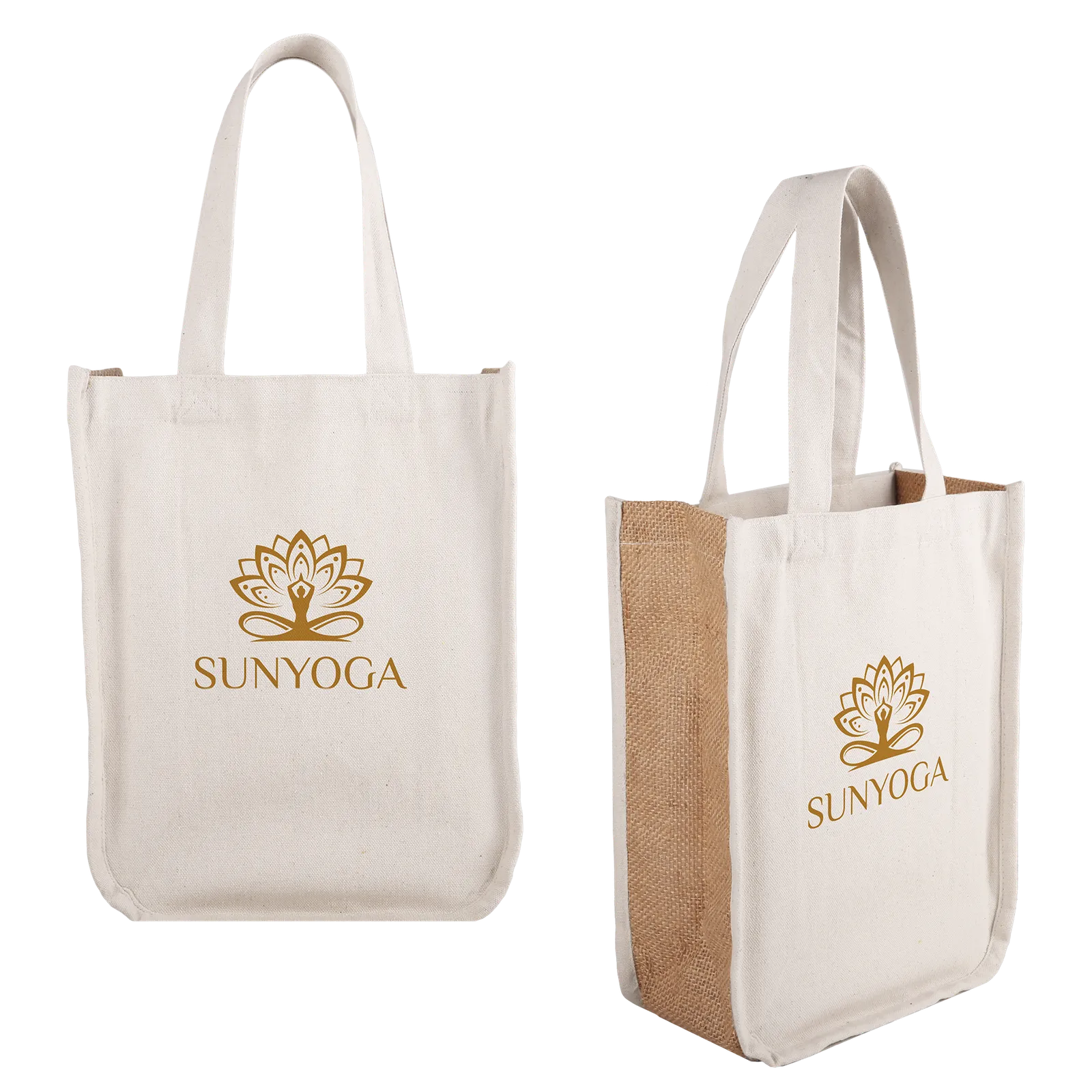 Custom Printed Cotton and Jute Fashion Tote Bag - product view 6