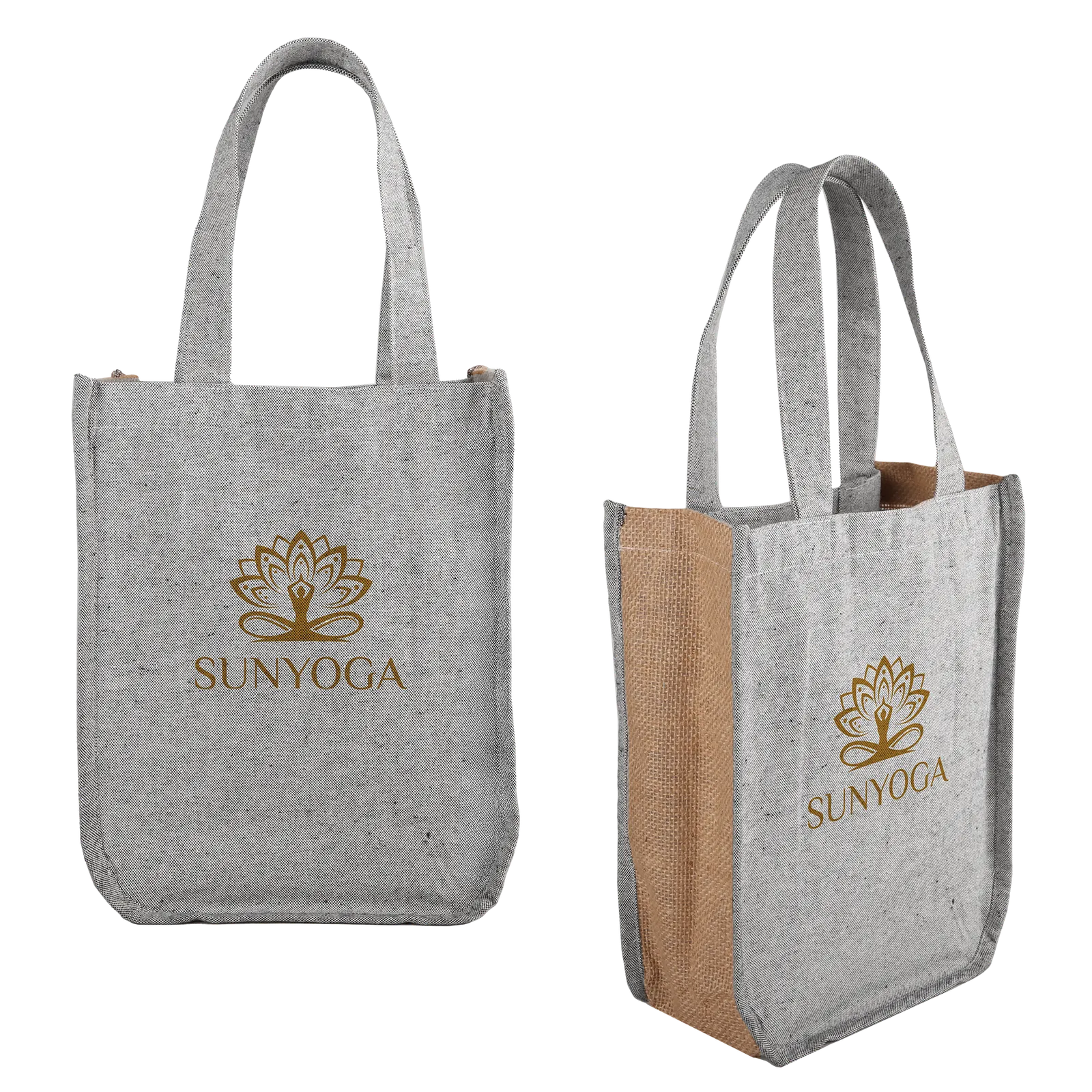 Custom Printed Cotton and Jute Fashion Tote Bag - product view 7