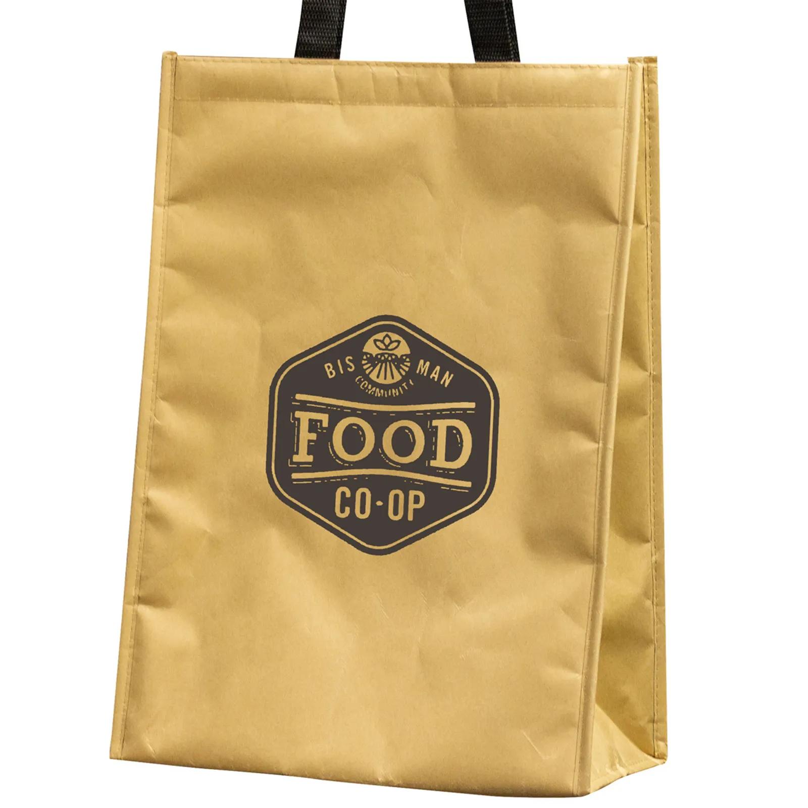 Insulated Kraft Paper Grocery Tote Bag with Hook Loop - product view 3