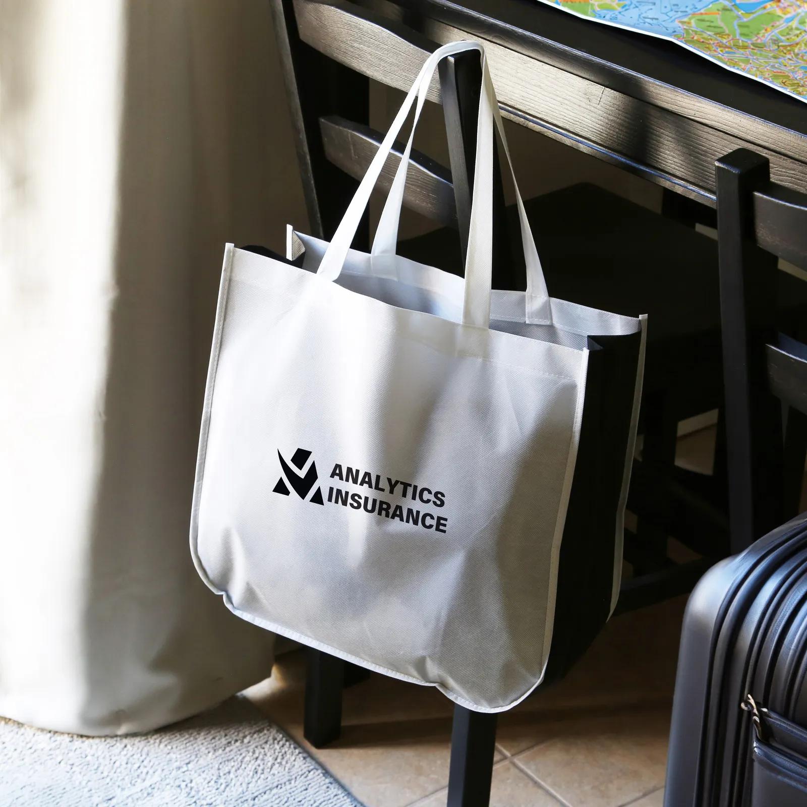 RPET Non-Woven Extra Large Shopping Tote with Bottle Sleeve - 16 x 14.5 x 6.75 in - product view 1