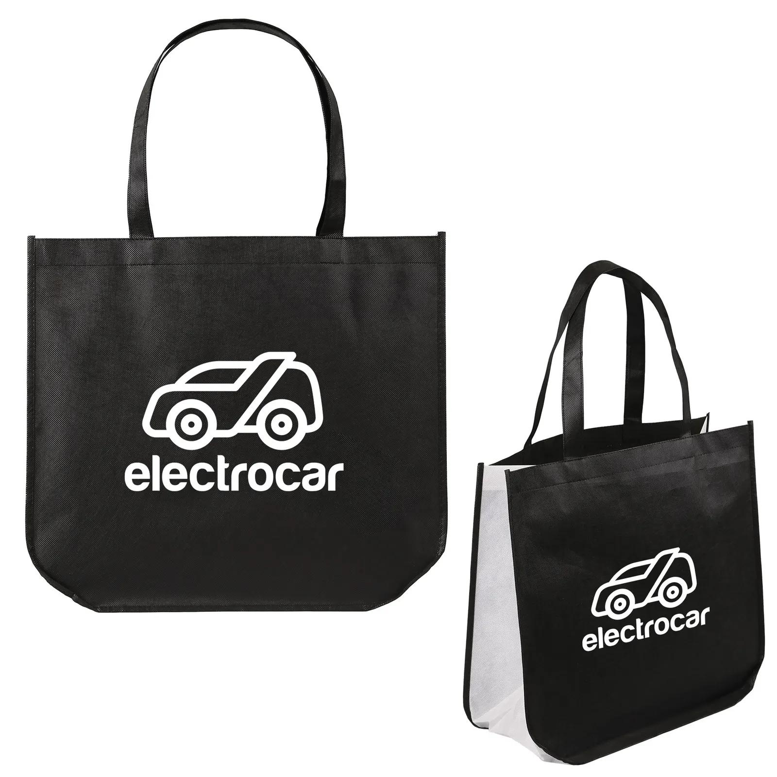 RPET Non-Woven Extra Large Shopping Tote with Bottle Sleeve - 16 x 14.5 x 6.75 in - product view 2