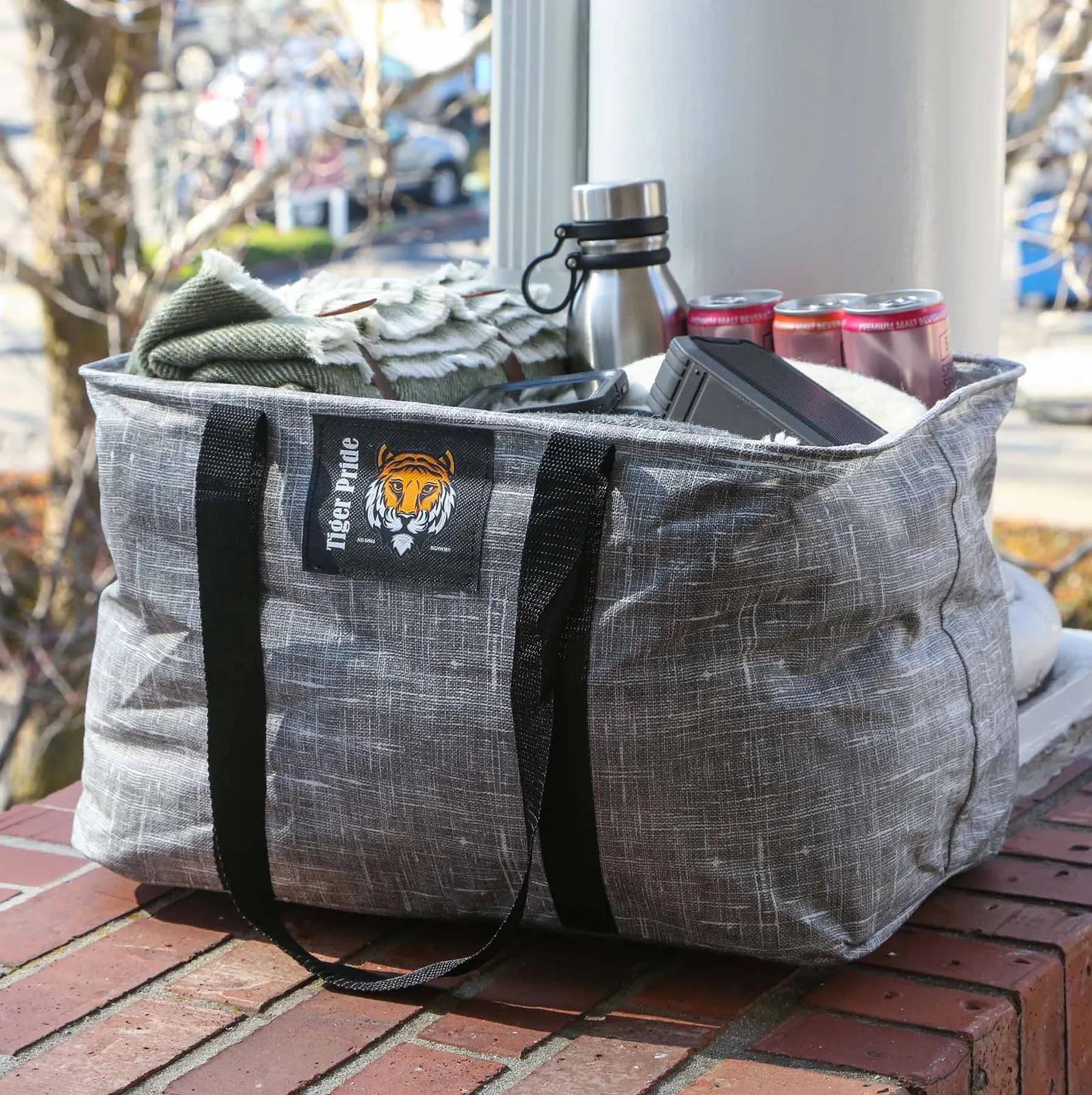 Non-Woven Collapsible Tote Bag with Wire Rim - 18 x 11.5 x 11 in - product view 9