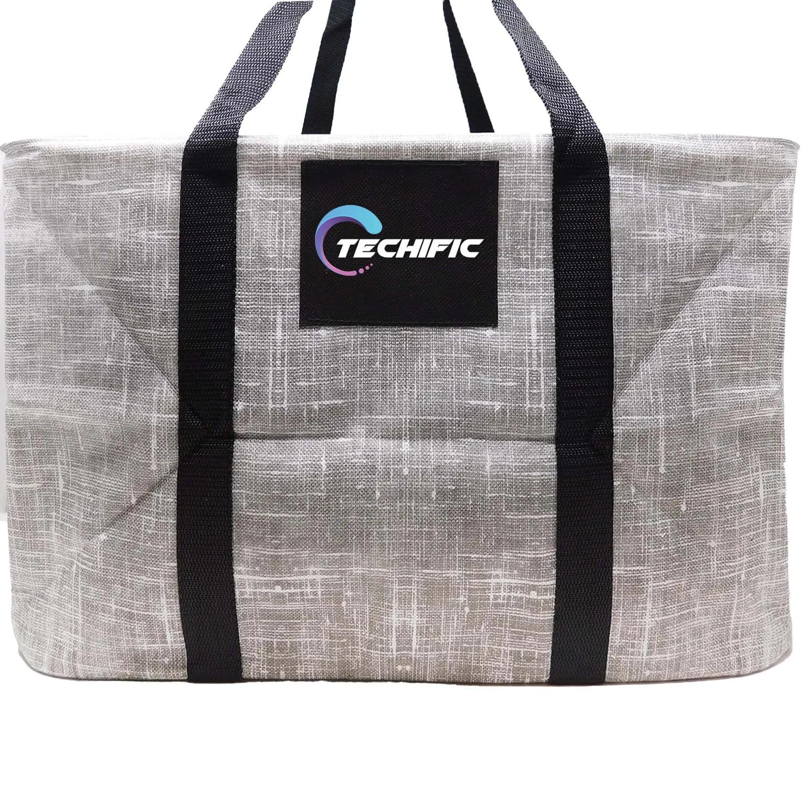 Non-Woven Collapsible Tote Bag with Wire Rim - 18 x 11.5 x 11 in - product view 12