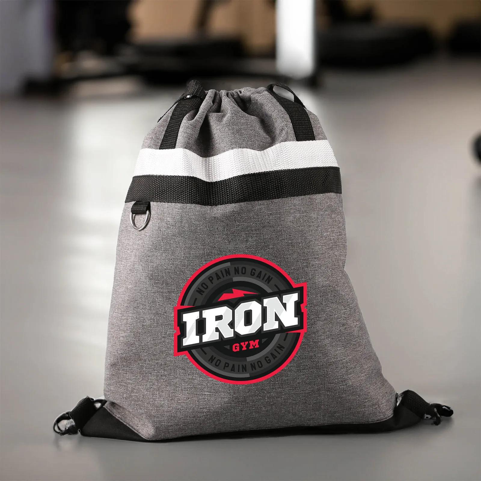 RPET Polyester Drawstring Bag with D-Ring - 13 x 16 in - product view 1