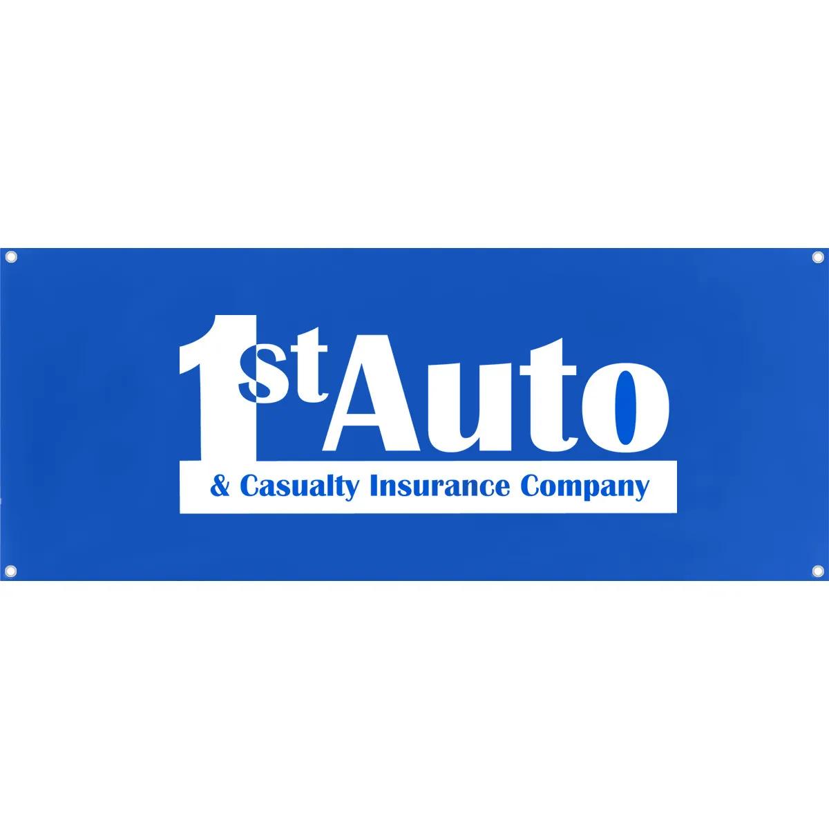 Custom Printed Poly-Cotton Banner with Grommets - 60 x 27 in - product view 2