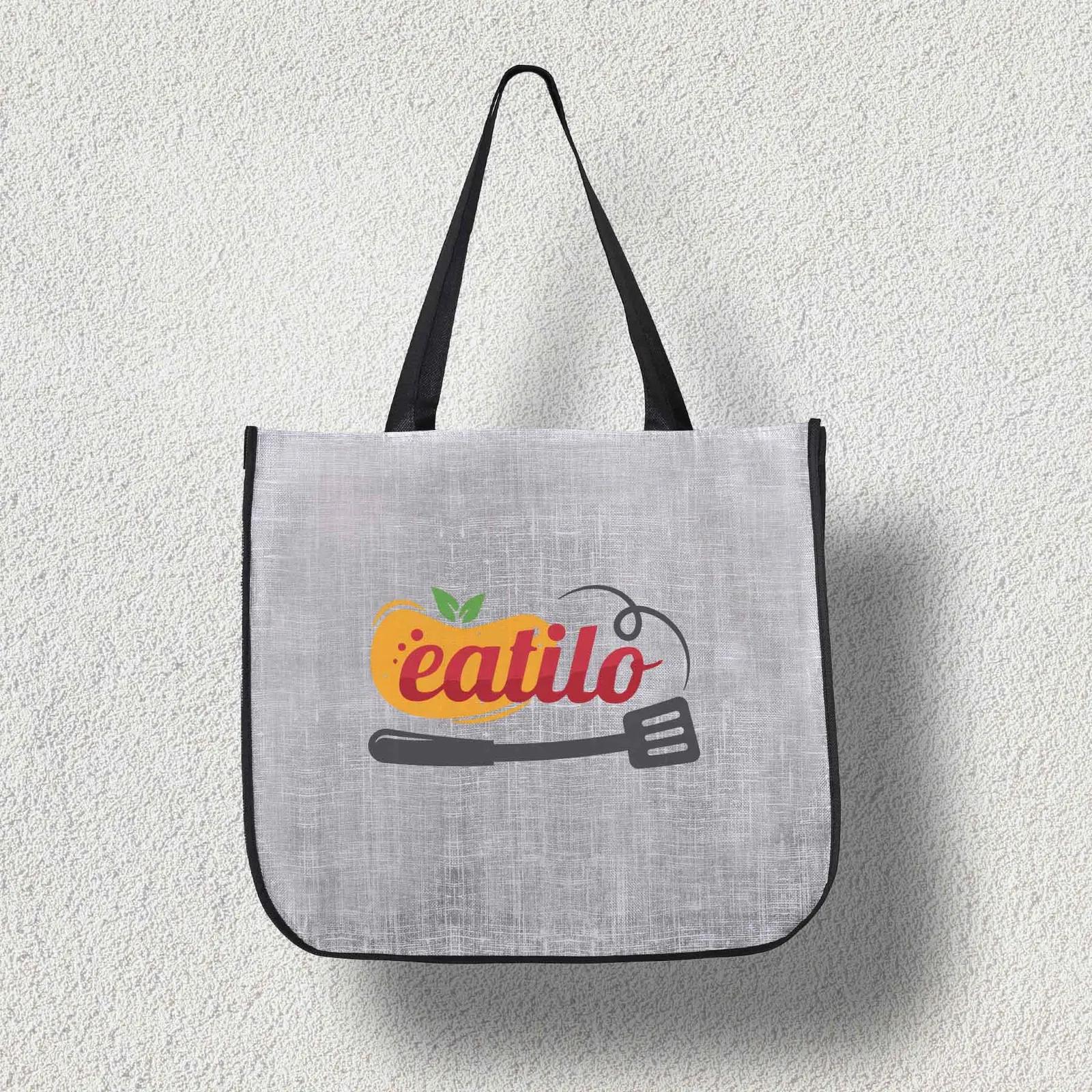 Custom Tote Bag Extra Large Laminated Shopping - 16.25 x 14.5 in - product view 2