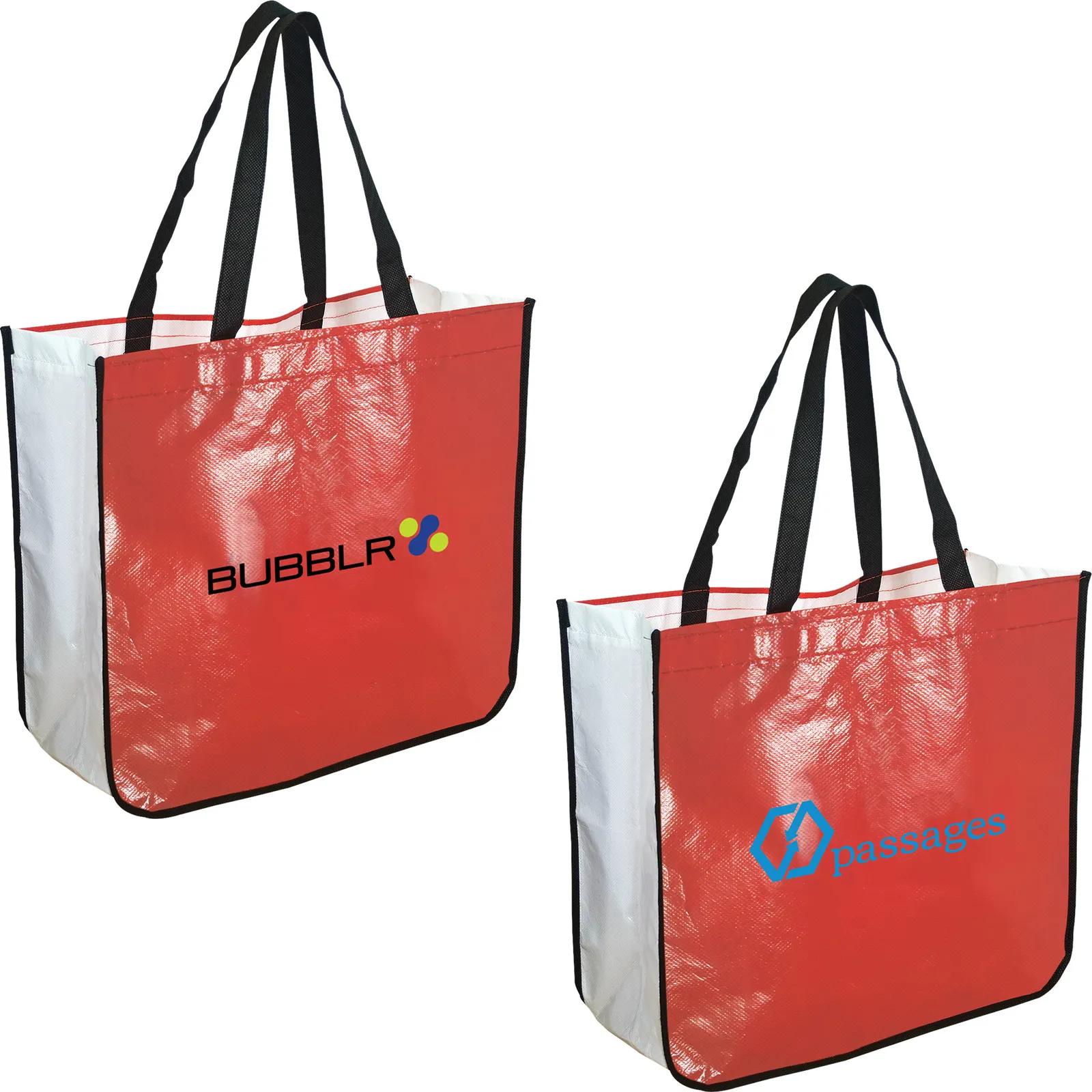 Custom Tote Bag Extra Large Laminated Shopping - 16.25 x 14.5 in - product view 4