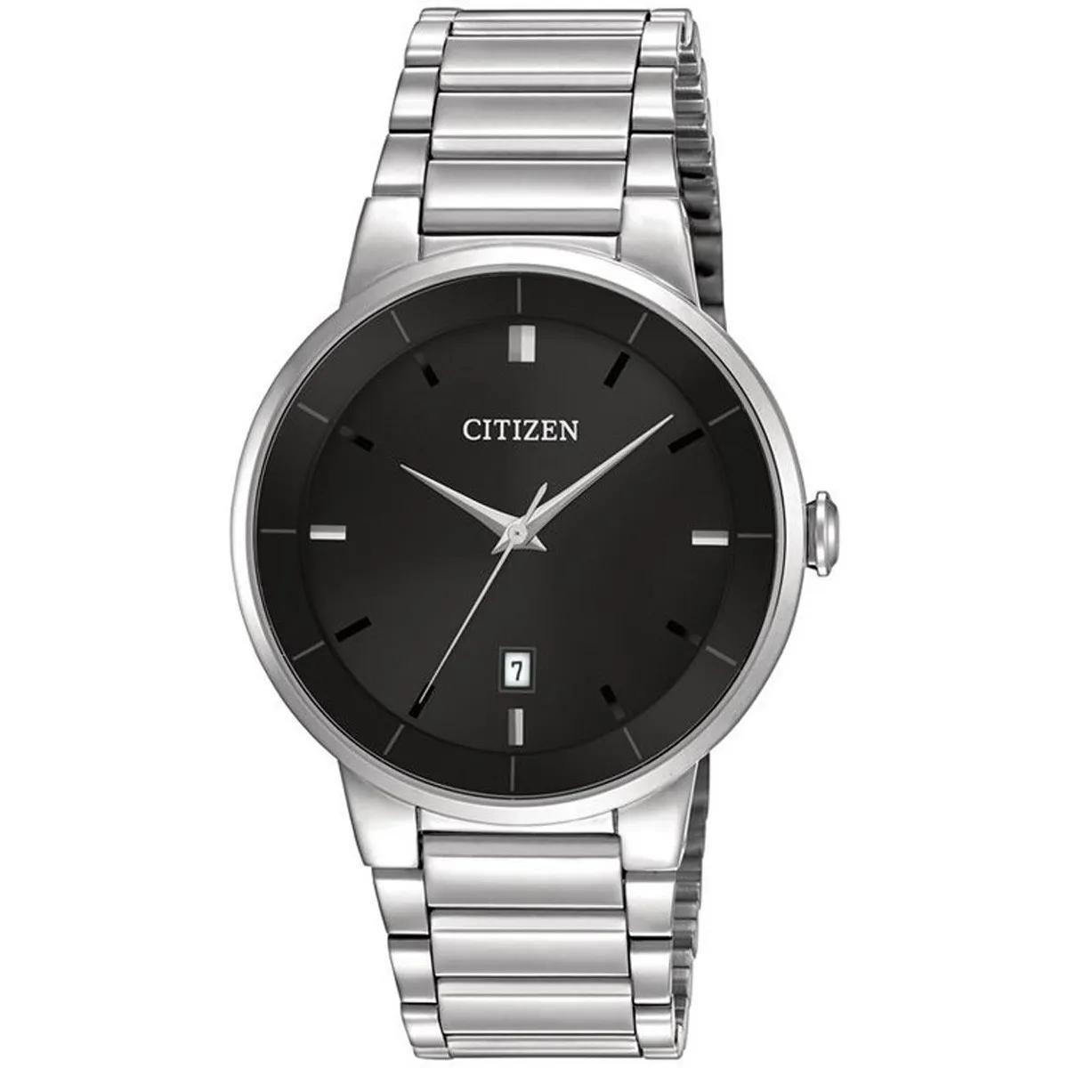Citizen Men's Quartz Watch Stainless Steel Black Dial - 40mm
