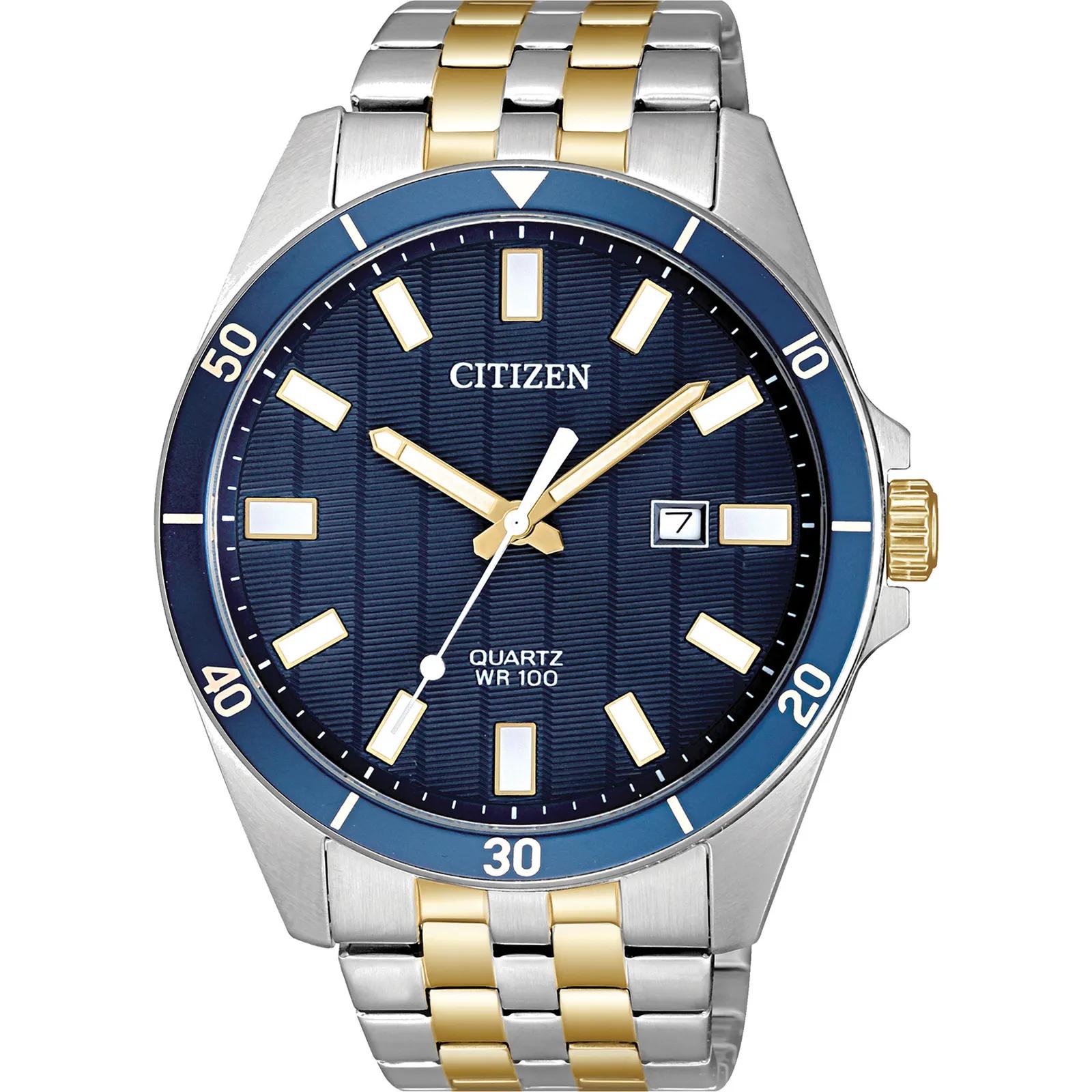 Citizen Men's Quartz Watch Two-Tone Steel Blue Dial