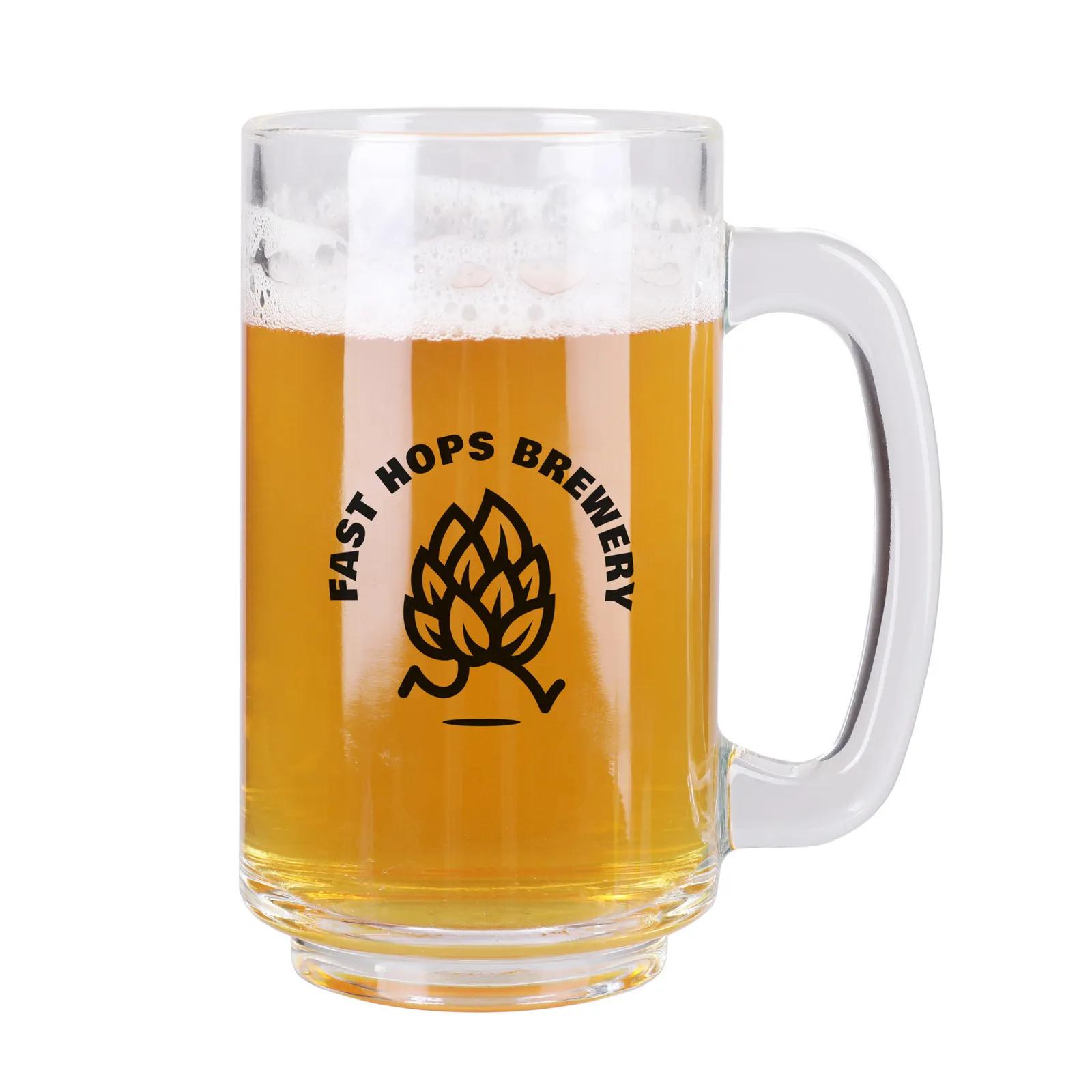 Beer Mug Glass Classic Handle Design - 14 oz - product view 3