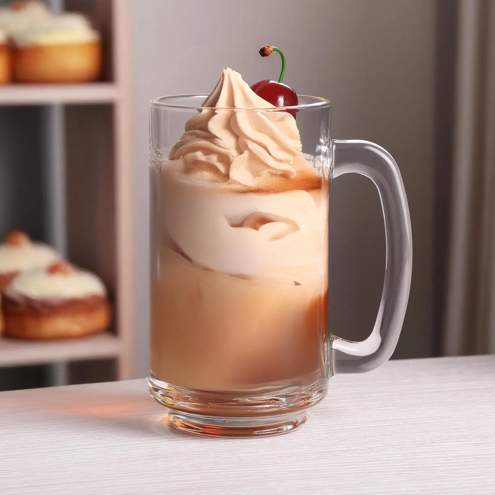 Beer Mug Glass Classic Handle Design - 14 oz - blank view 5