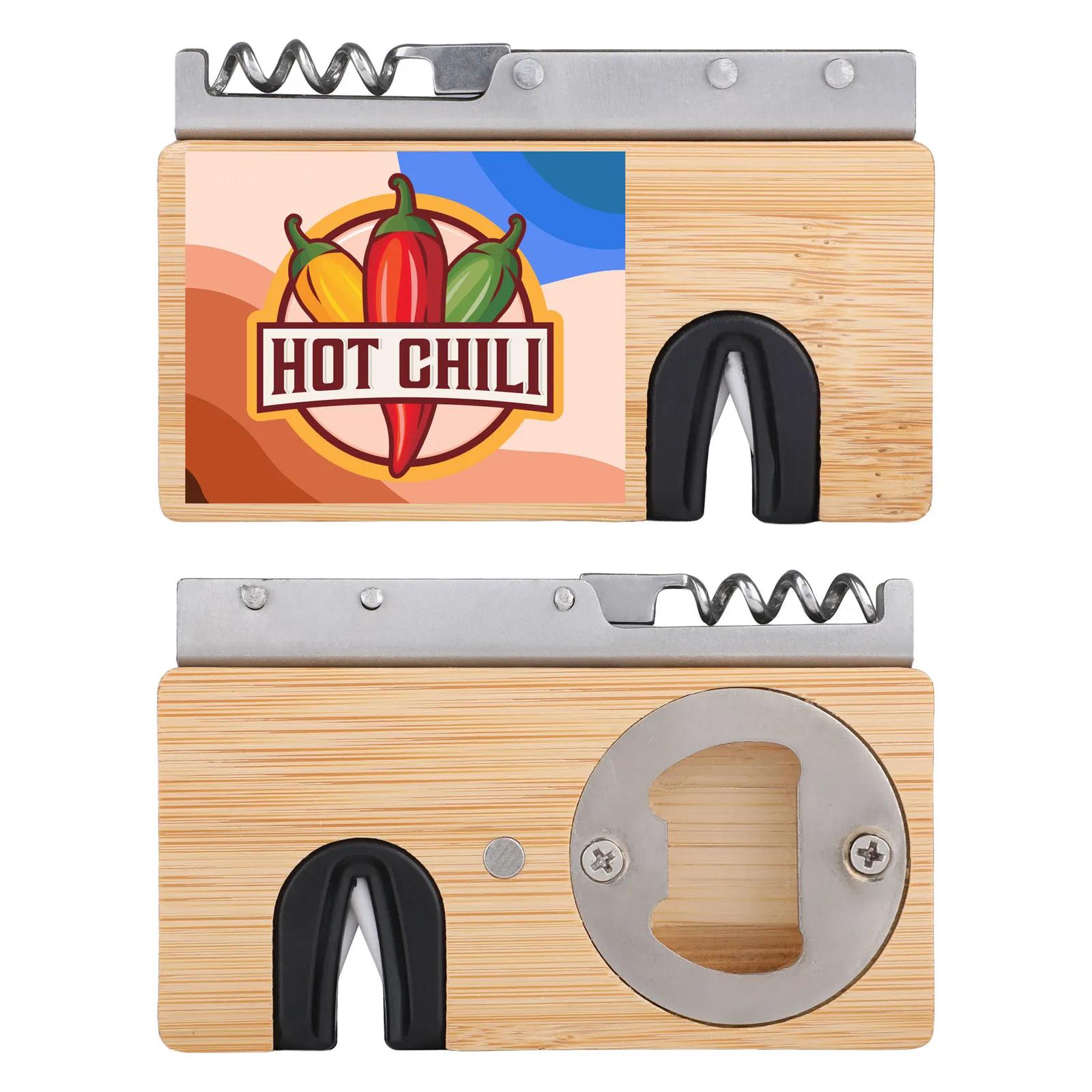 Bar Tool 4-in-1 Bamboo Multi-Function Magnetic - product view 4