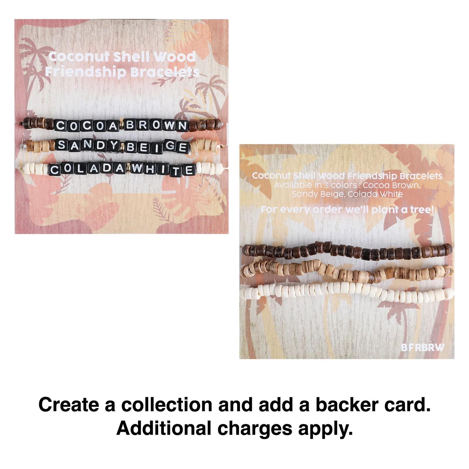 Friendship Bracelet Coconut Shell Wood Custom - 7.5 in - product view 13