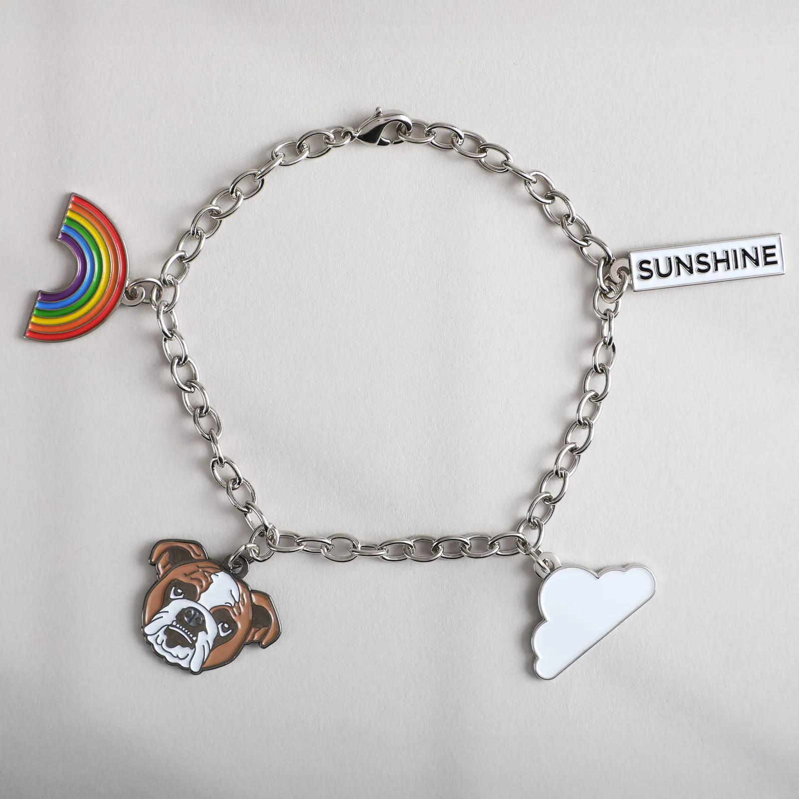 Charm Bracelet Zinc Diestruck 4 Custom Charms - 9 in - product view 3