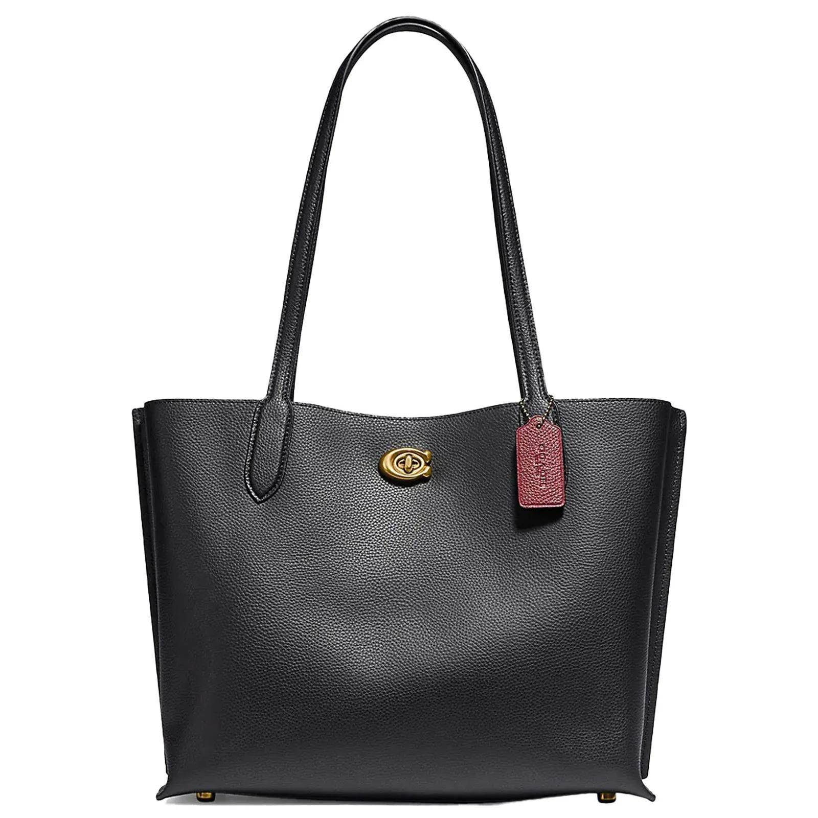 Polished Pebble Leather Tote Bag - 10.75 x 13.5 in - promotional product with custom logo