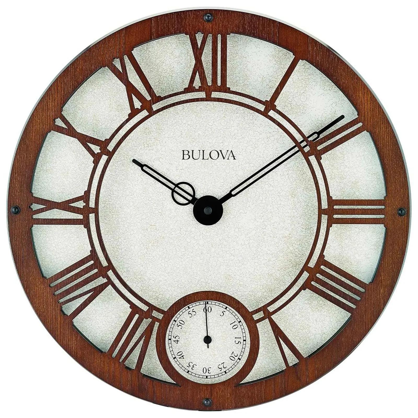 Walnut Wall Clock with Roman Numerals - 15.5 in - promotional product with custom logo