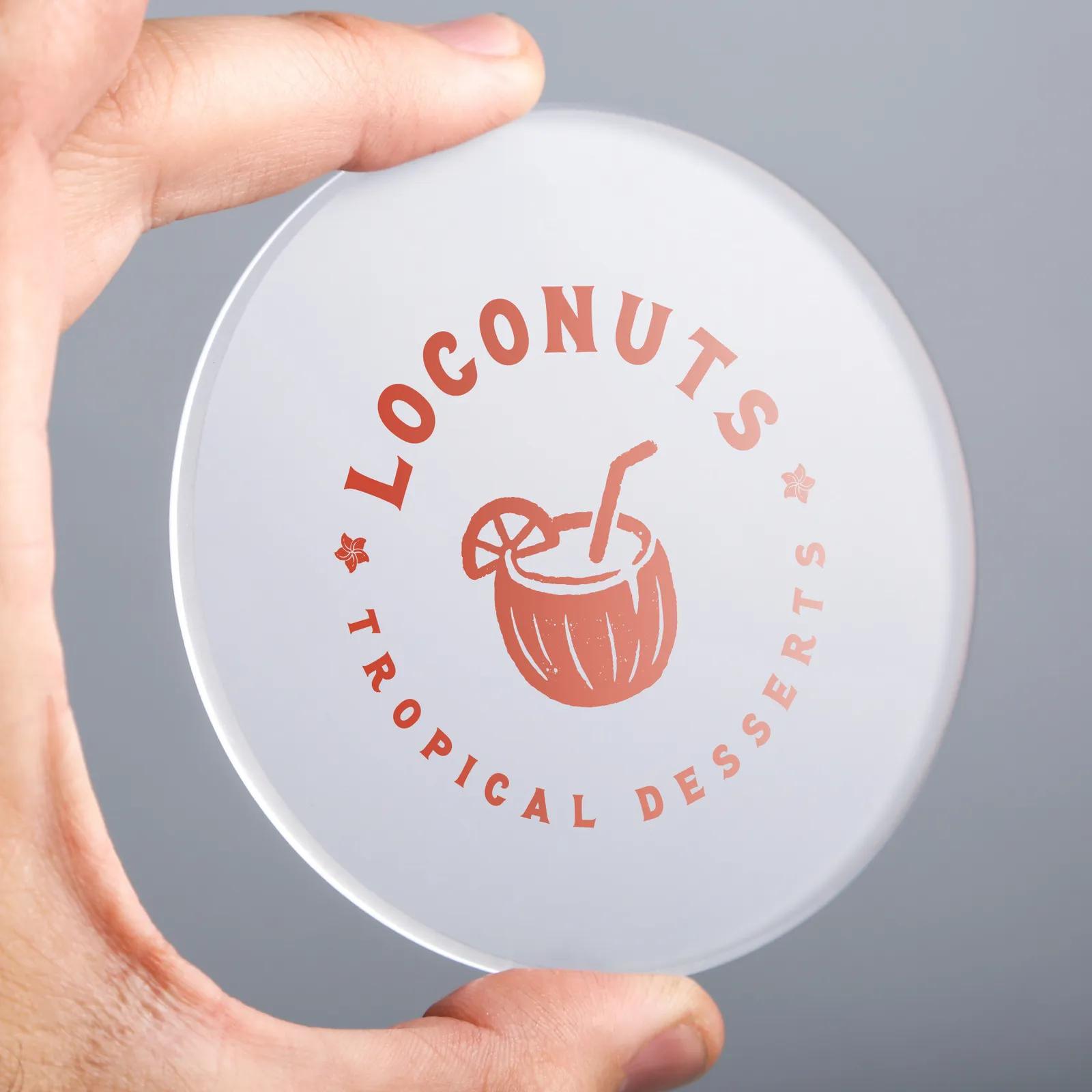 Clear Acrylic Round Coaster Impact Resistant - product view 3