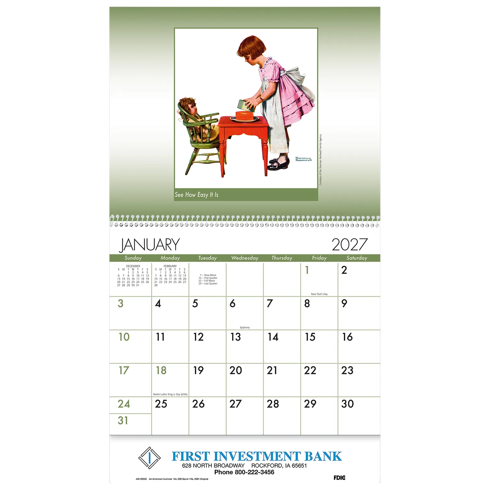 American Illustrator Wall Spiral Bound - 10 3/4 x 18 1/2 in - product view 4