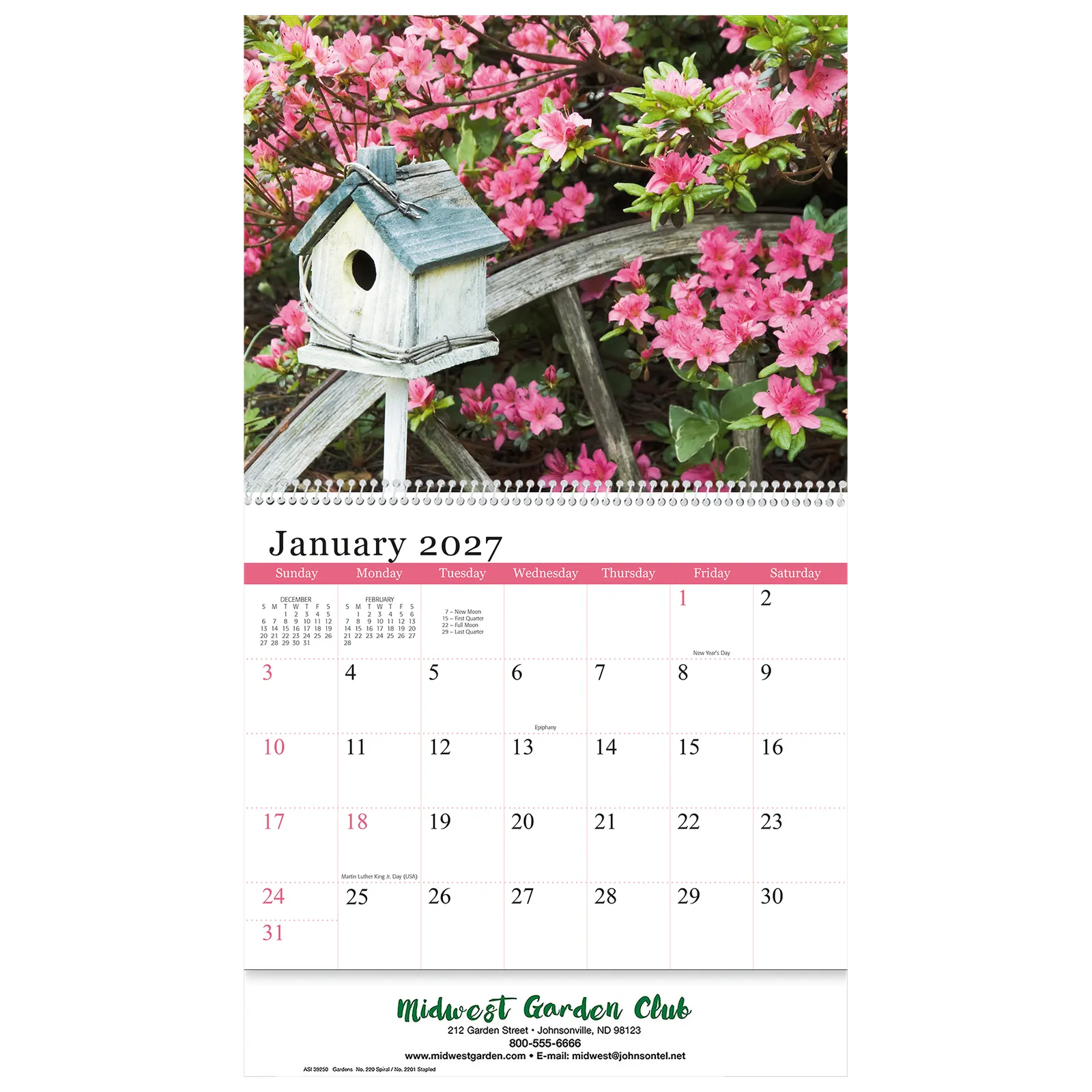 Gardens Wall Spiral Bound - 10 3/4 x 18 1/2 in - product view 2