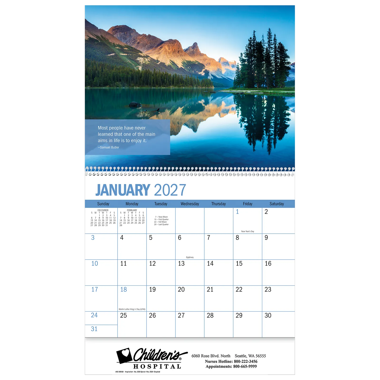 Inspiration Wall Spiral Bound - 10 3/4 x 18 1/2 in - product view 2