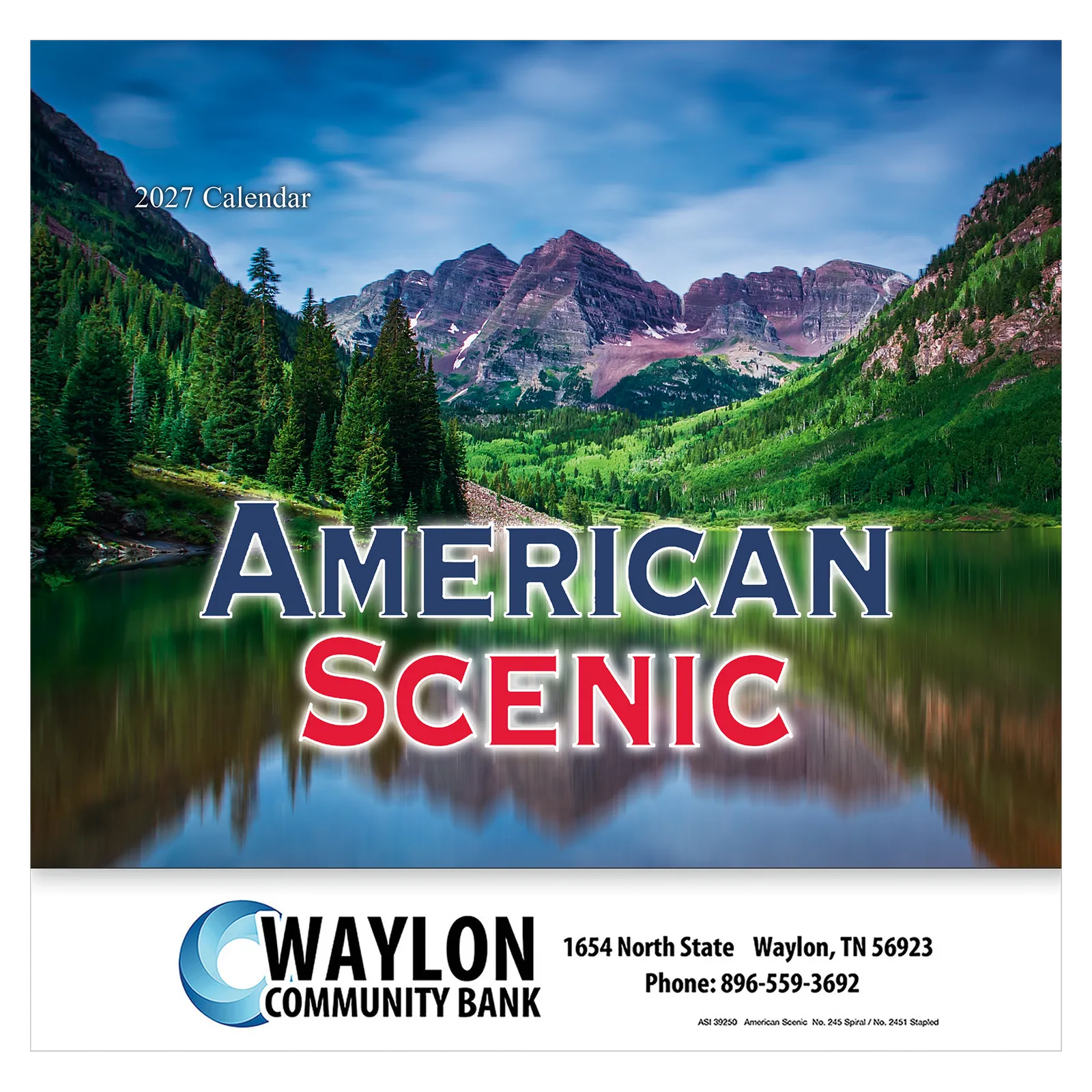 American Scenic Wall Calendar - 10.75 x 19 in