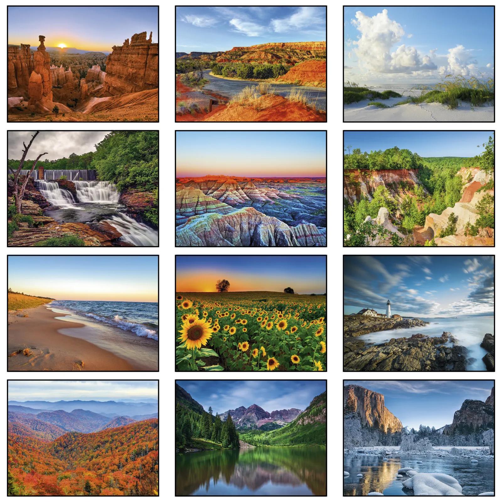 American Scenic Wall Calendar - 10.75 x 19 in - product view 3