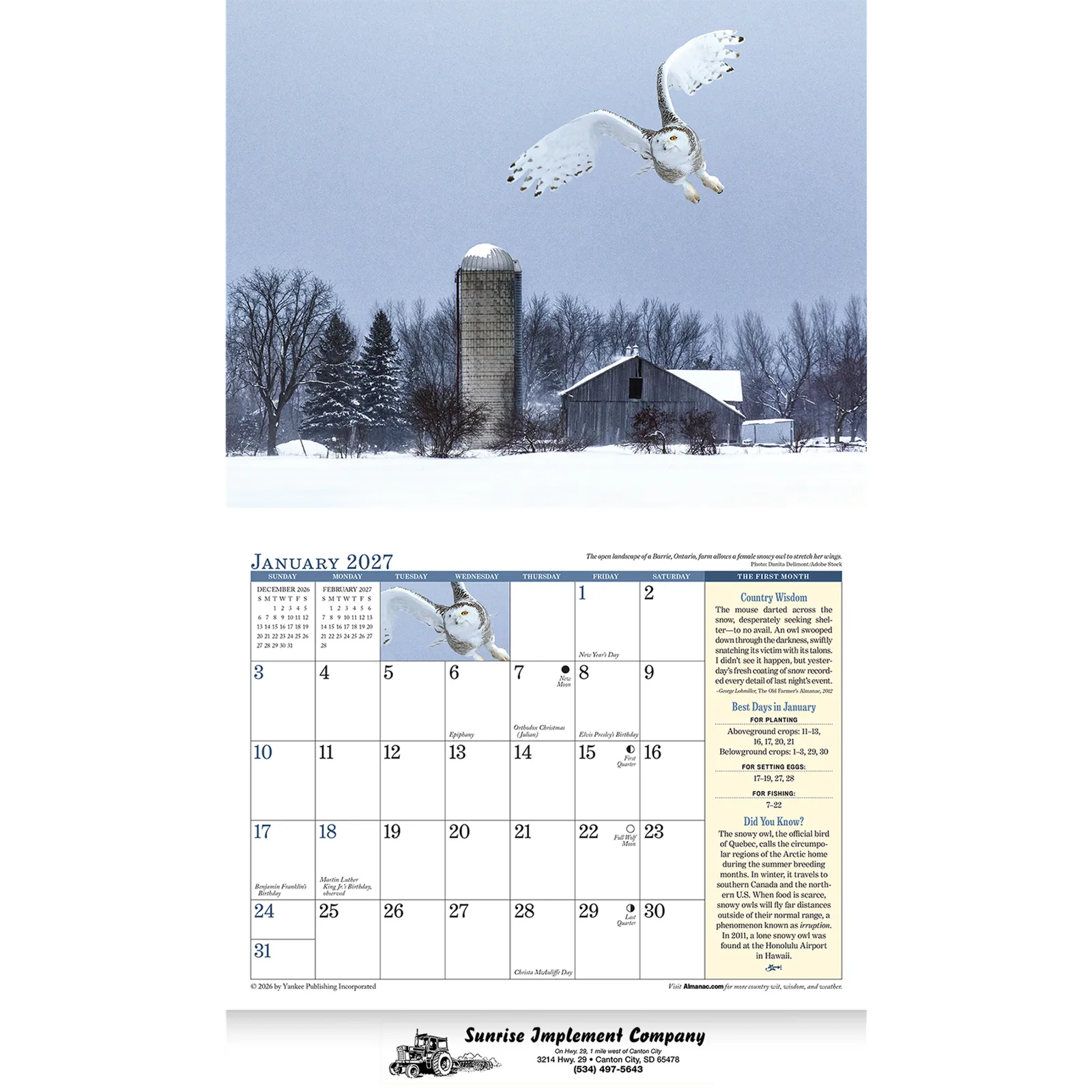 Old Farmer's Almanac Country Wall Calendar Stapled - 10.75 x 19 in - product view 2
