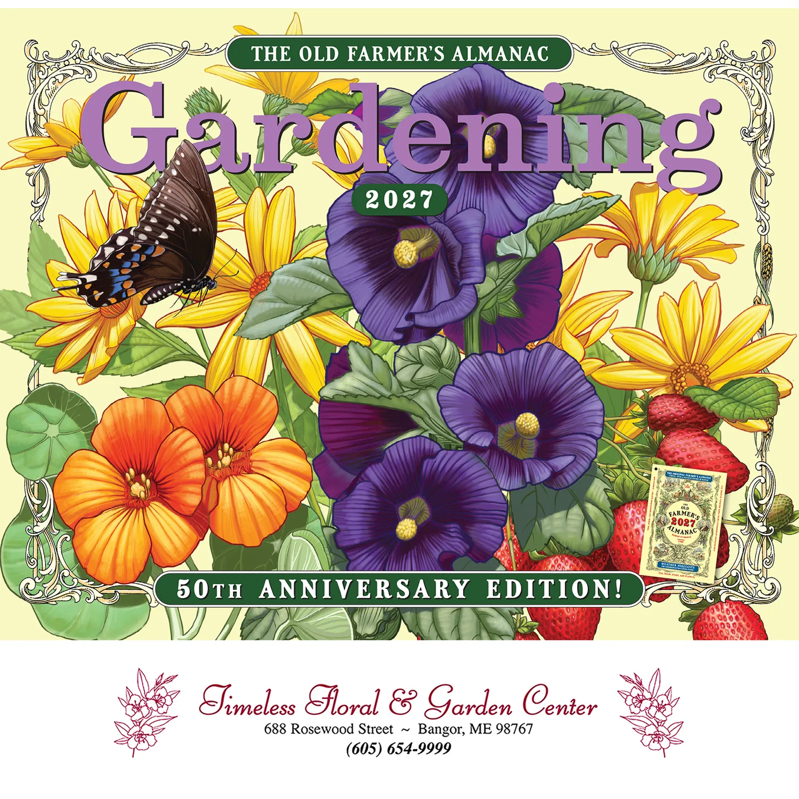 Old Farmer's Almanac Gardening Wall Calendar Stapled - 10.75 x 19 in - product view 1