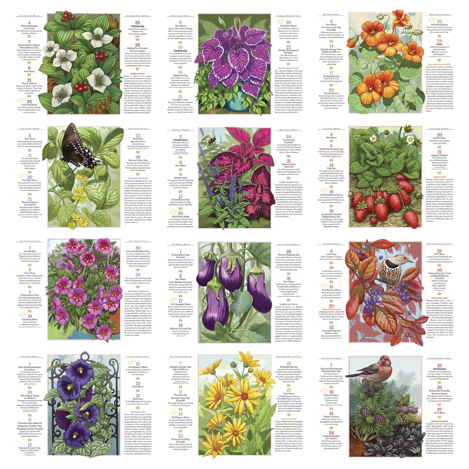 Old Farmer's Almanac Gardening Wall Calendar Stapled - 10.75 x 19 in - product view 3