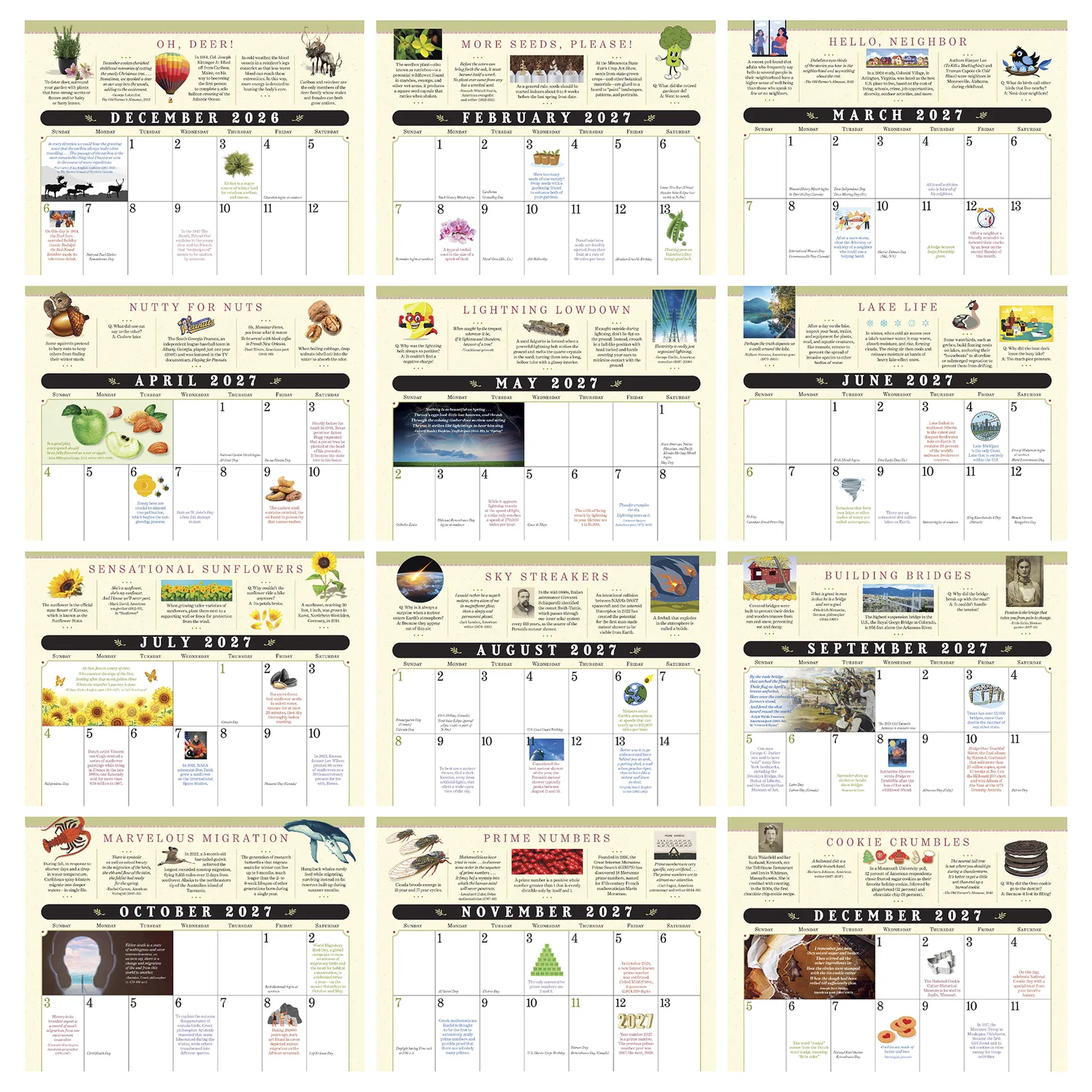 Old Farmer's Almanac Everyday Advice Wall Calendar Spiral - 10.75 x 18.5 in - product view 3