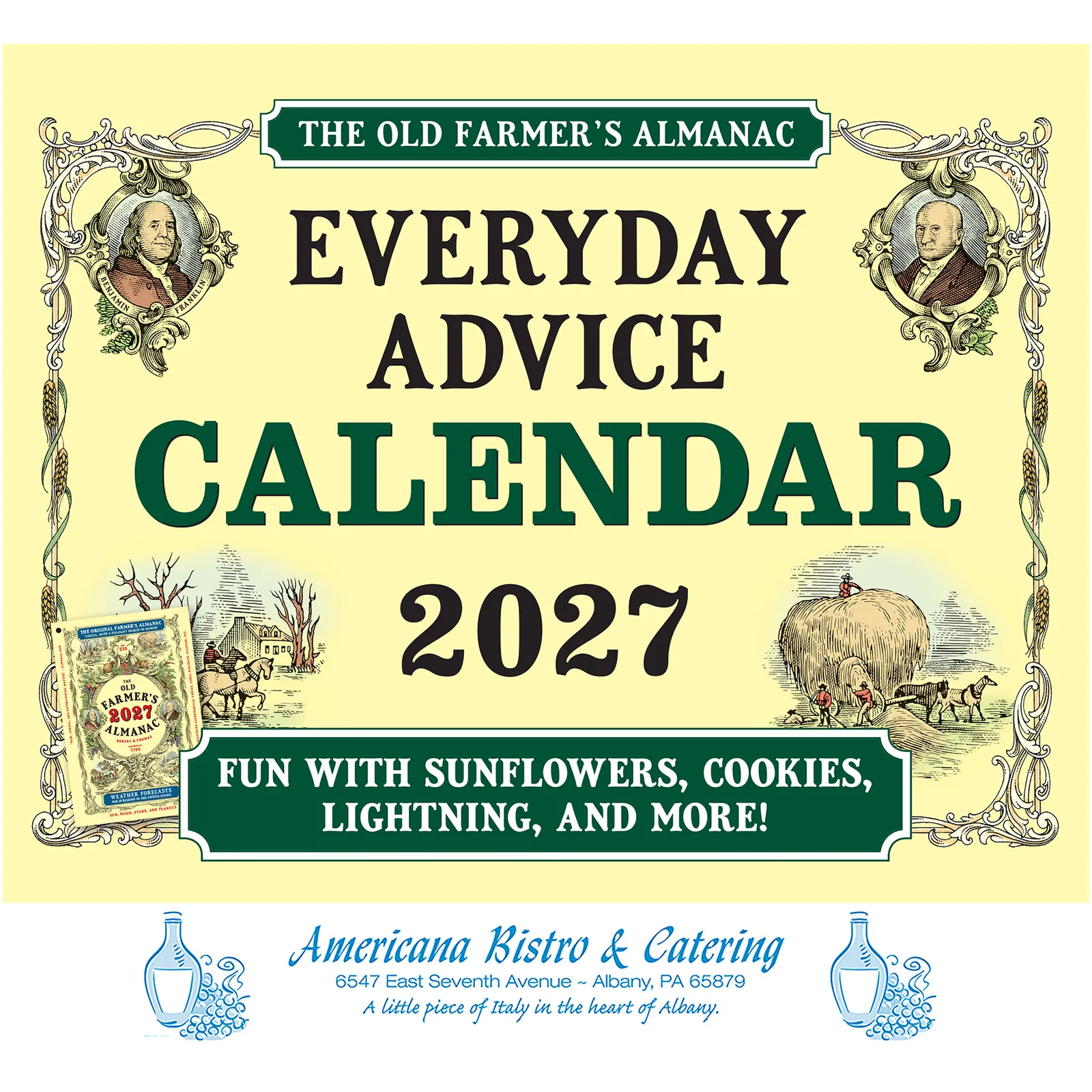 Old Farmer's Almanac Everyday Advice Wall Calendar Stapled - 10.75 x 19 in - product view 1