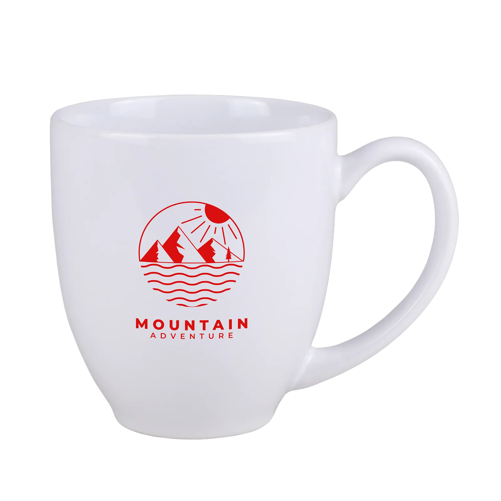 Ceramic Mug Bistro Style C-Handle White - 15 oz - product view 6