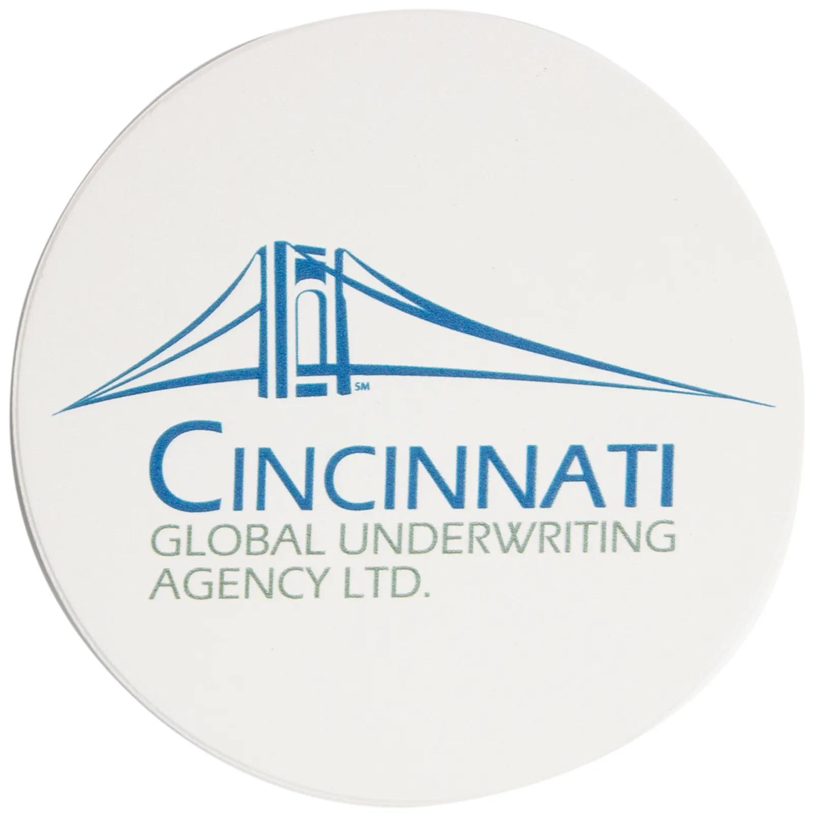 Ceramic Coaster Set Round with Wood Stand (4 Pack) - product view 2