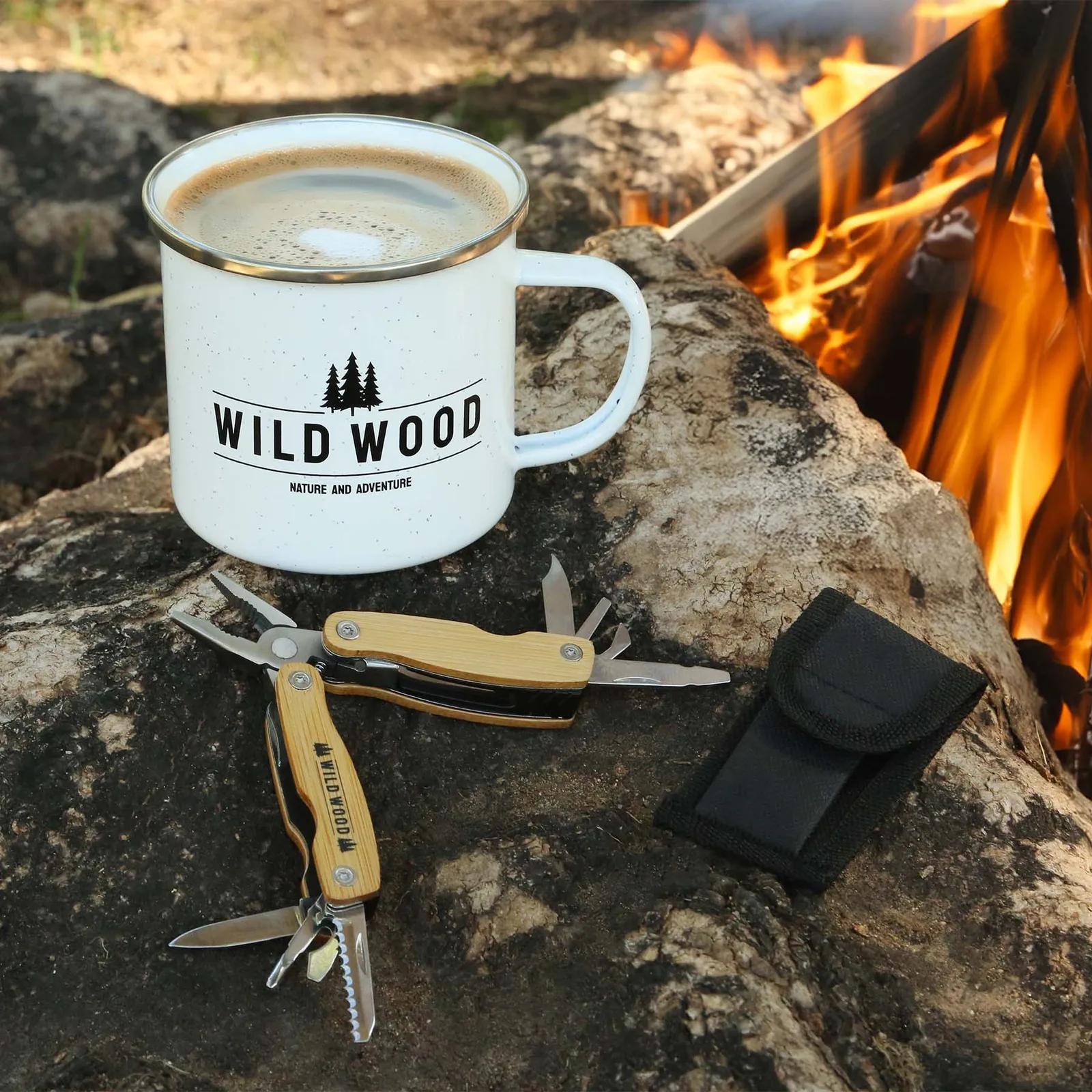 Campfire Kit Enamel Mug with Bamboo Multi-Tool - product view 2